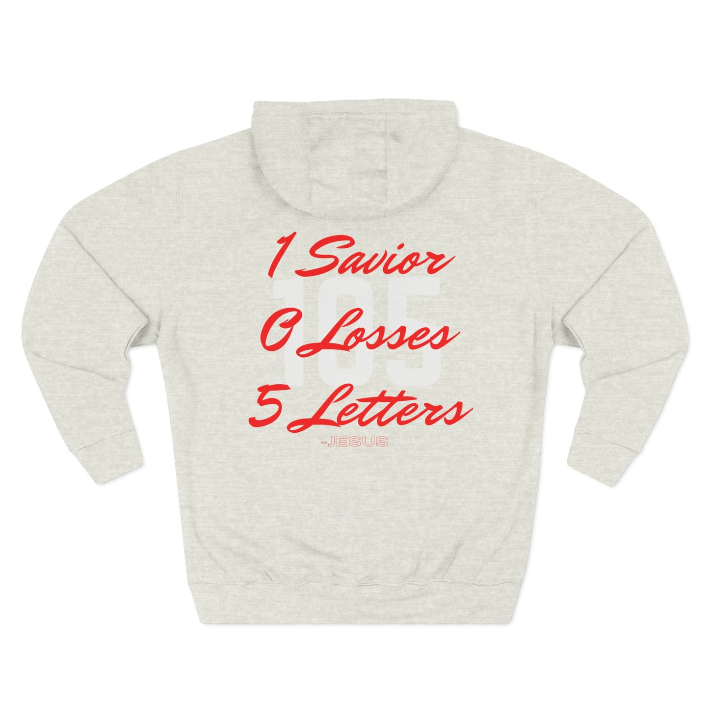 Adult 105 Christian Red and White Letters Hoodie