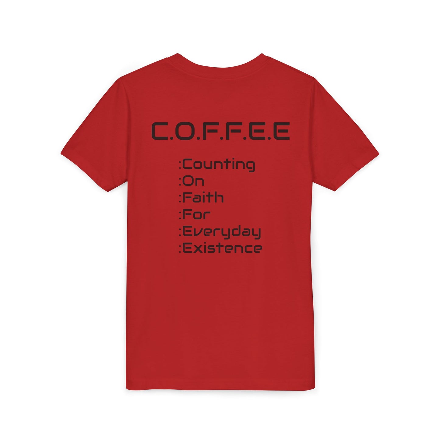 Youth Adult Coffee Christian Black Words Only