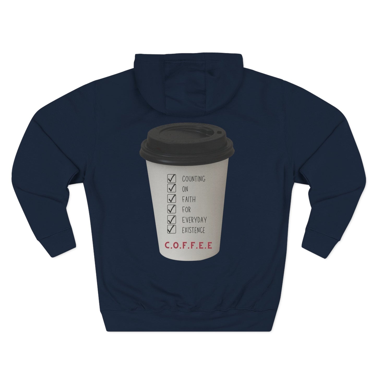 Adult Coffee Christian White Letters & Image Hoodie