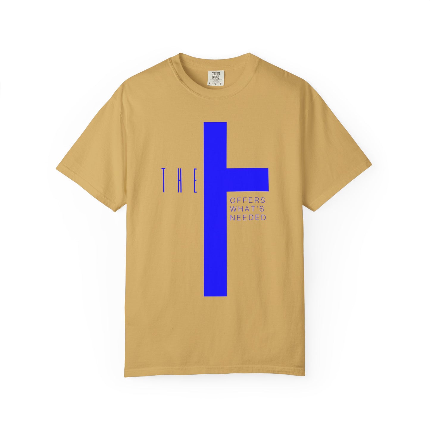 Adult T-Town Christian Blue Letters & Cross