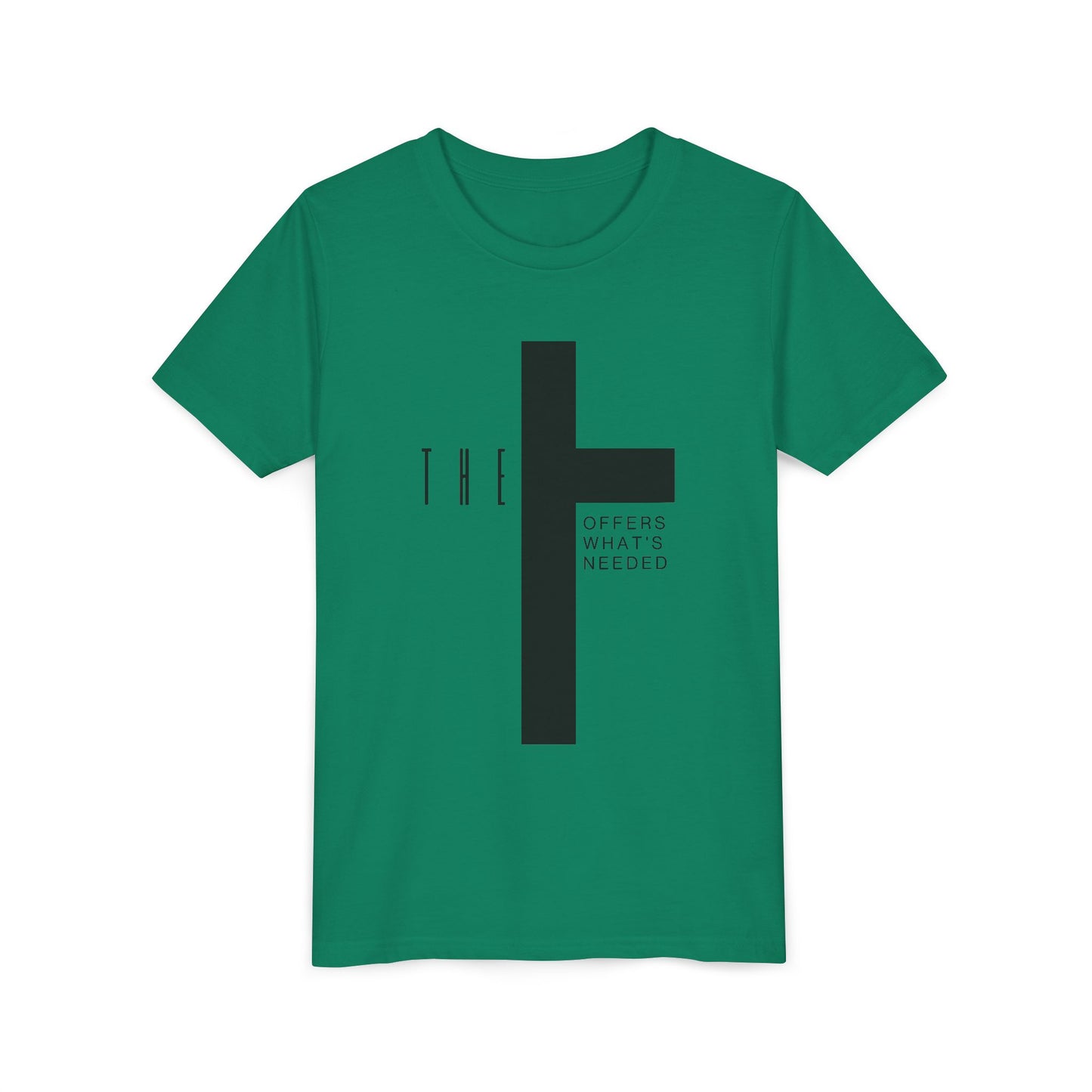 Youth T-Town Christian Black Letters & Cross