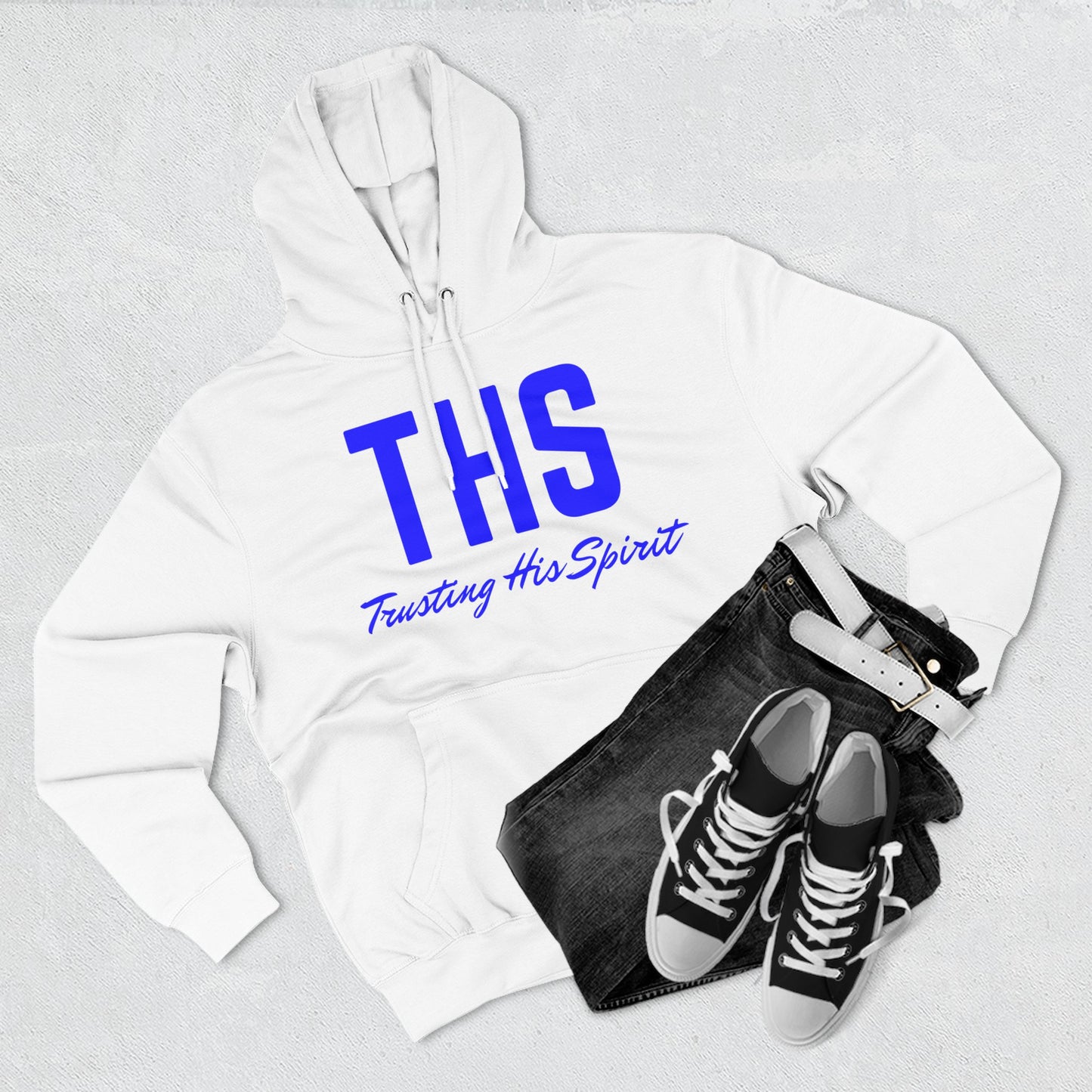 Adult THS Christian Blue Letters Hoodie
