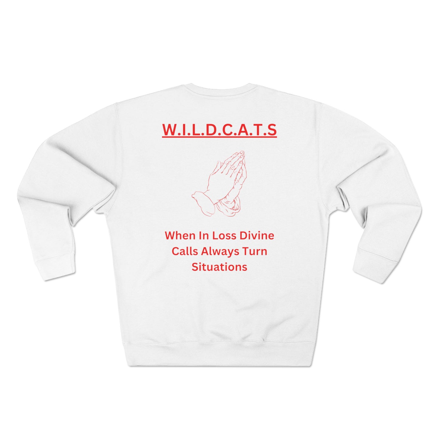 Wildcats Christian Red Letters & Picture Crewneck