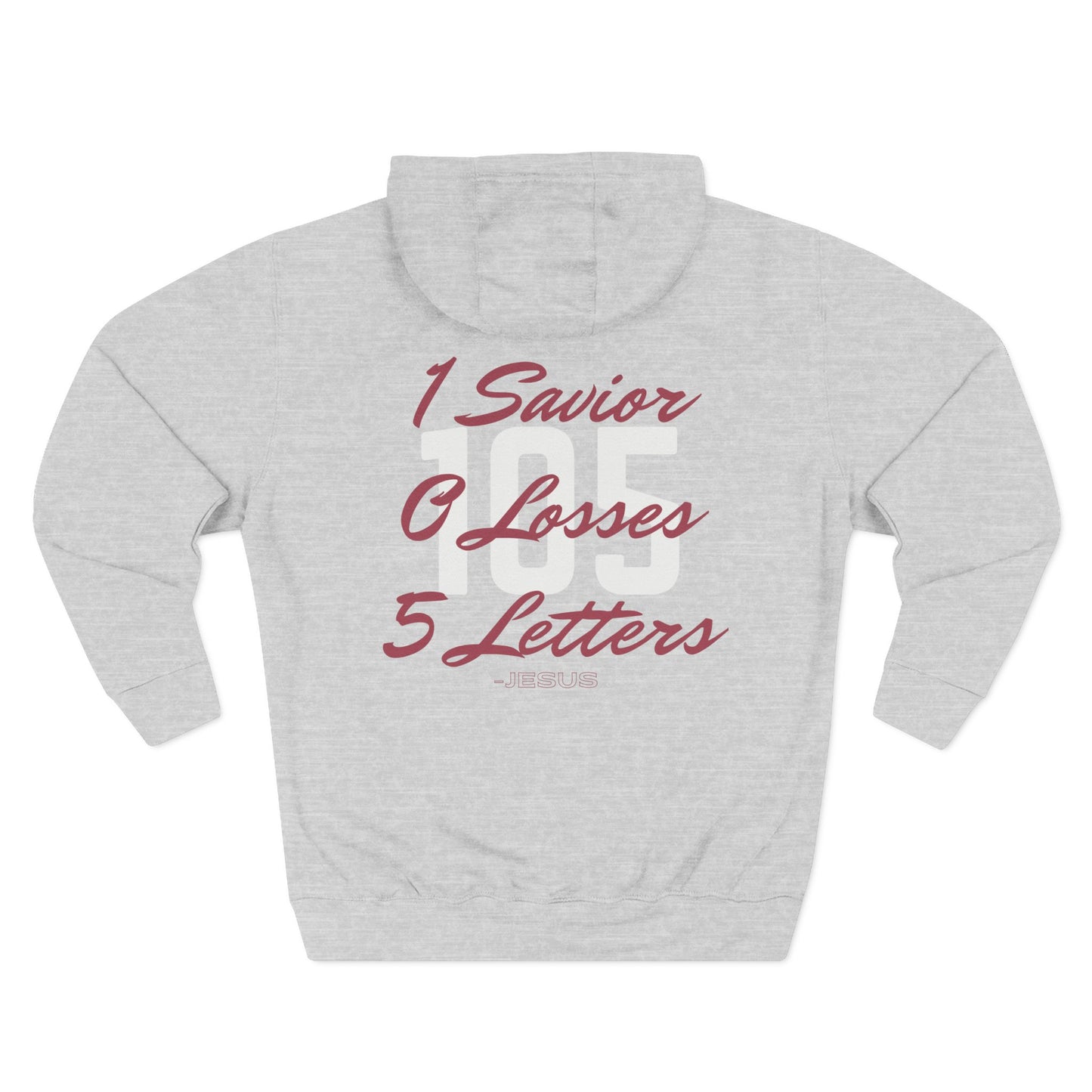 Adult 105 Christian Marron and White Letters Hoodie