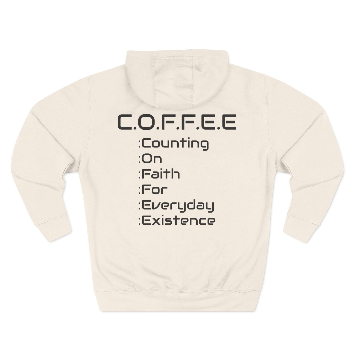 Adult Coffee Christian Black Words Only Hoodie
