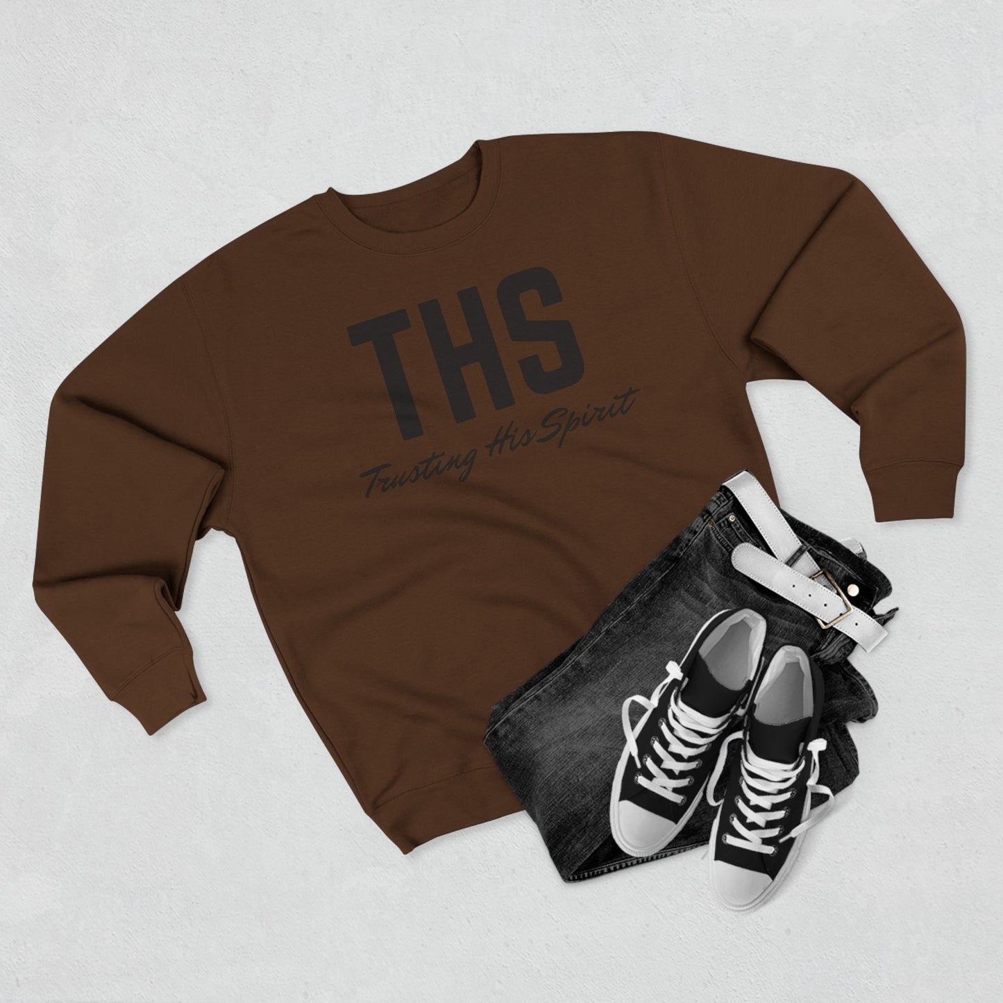 Adult THS Christian Black Letters Crewneck