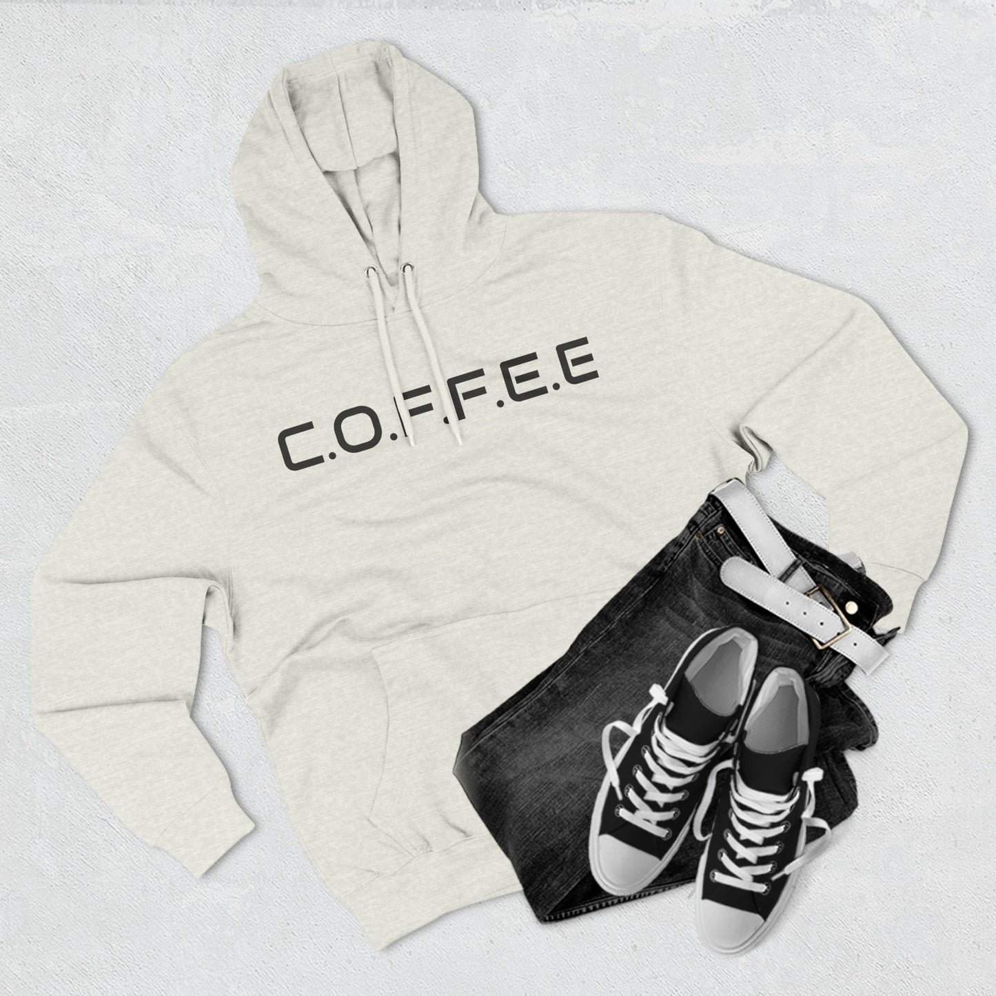 Adult Coffee Christian Black Words Only Hoodie