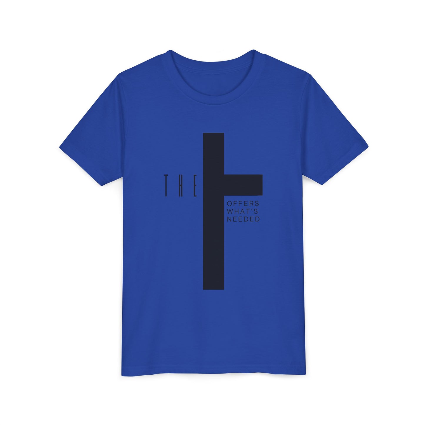 Youth T-Town Christian Black Letters & Cross