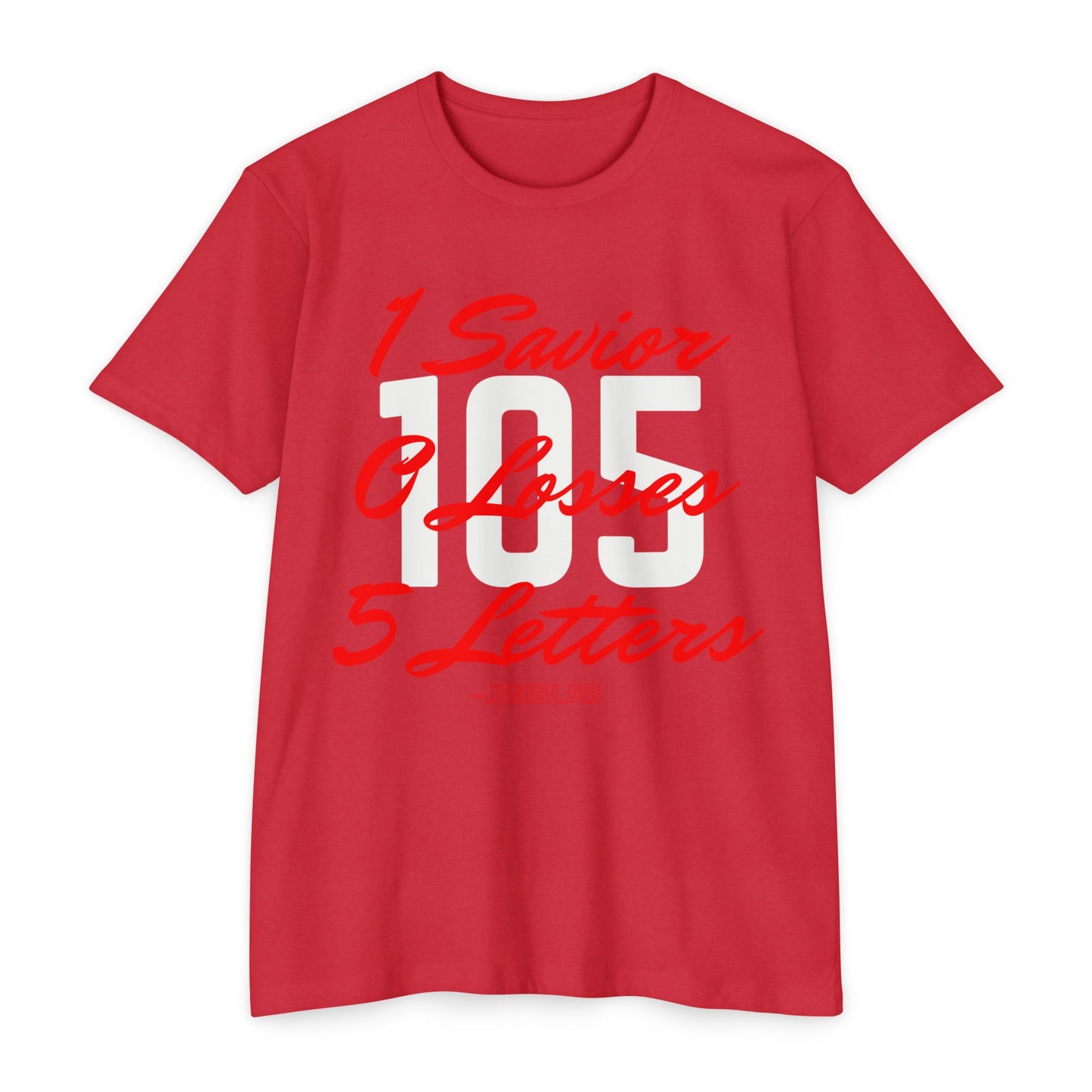 Adult 105 Christian Red and White Letters Blended