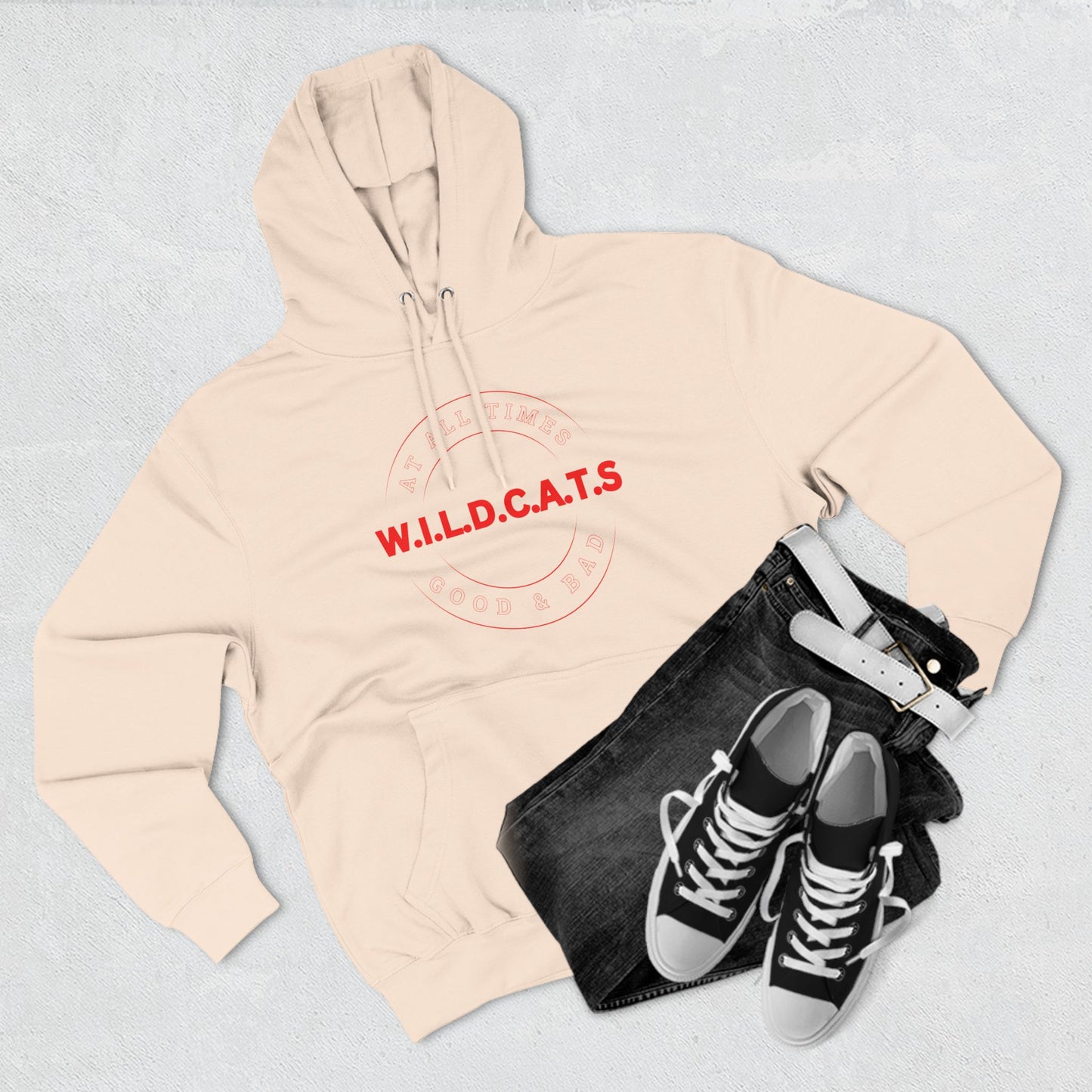 Wildcats Christian Red Letters & Picture Hoodie