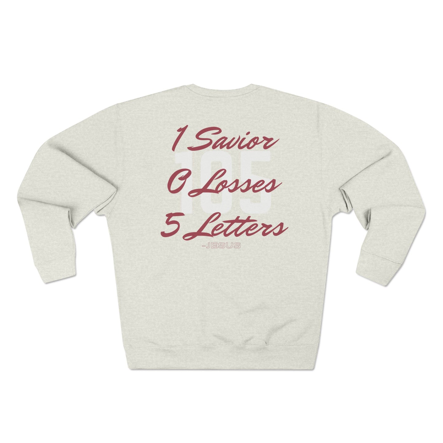 Adult 105 Christian Marron and White Letters Crewneck