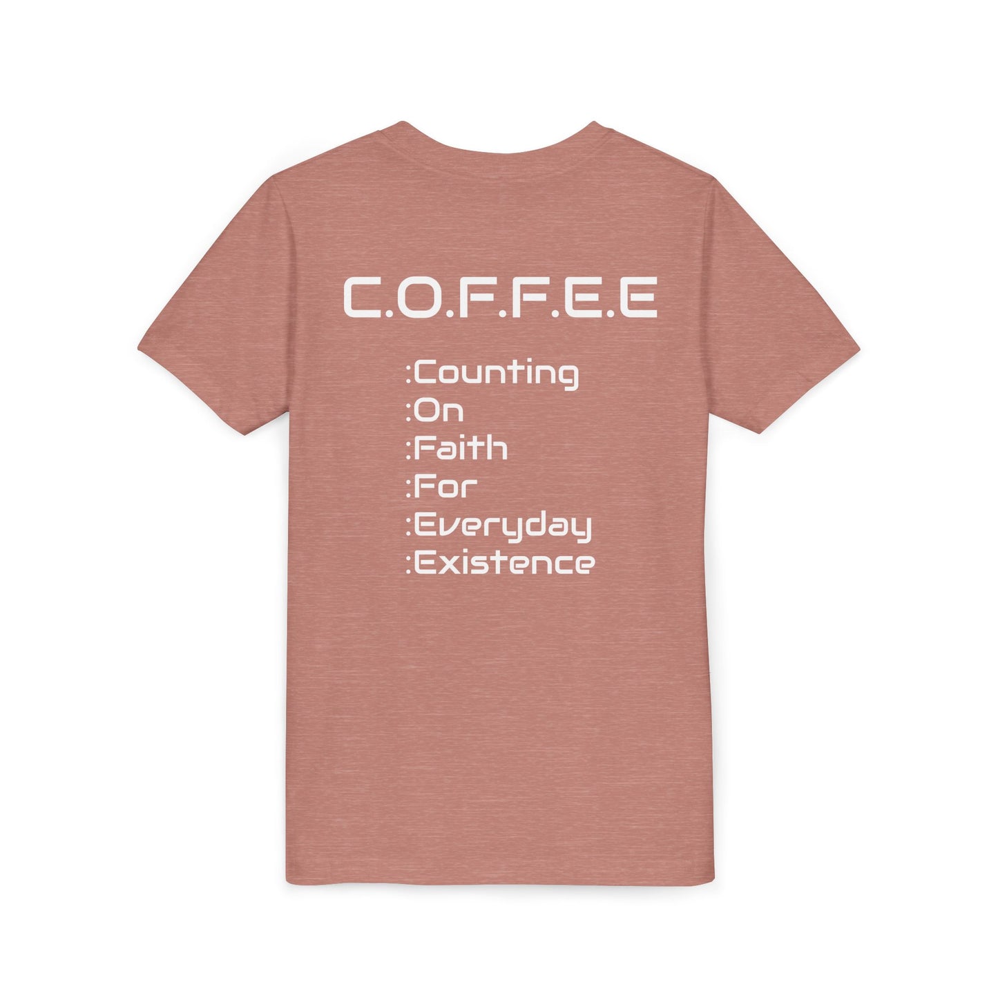 Youth Adult Coffee Christian White Words Only