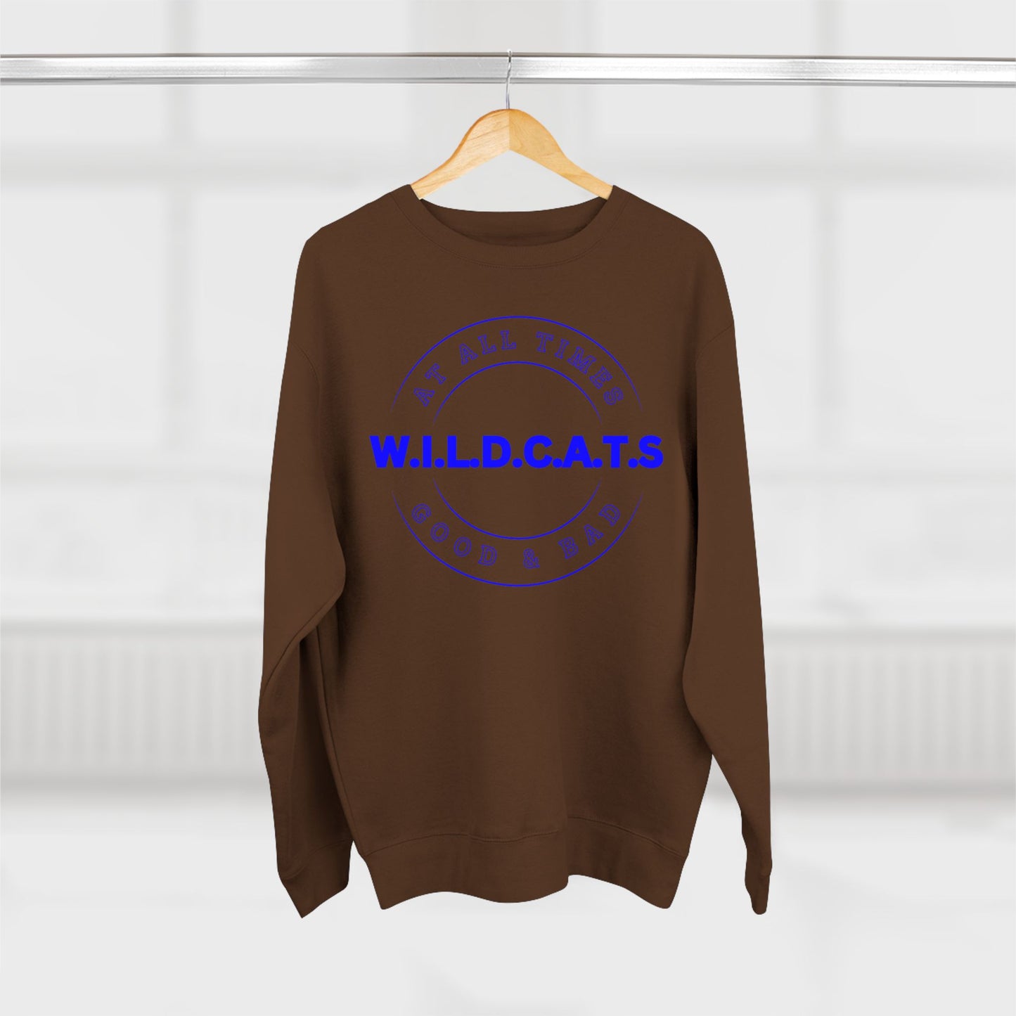 Wildcats Christian Blue Letters & Picture Crewneck