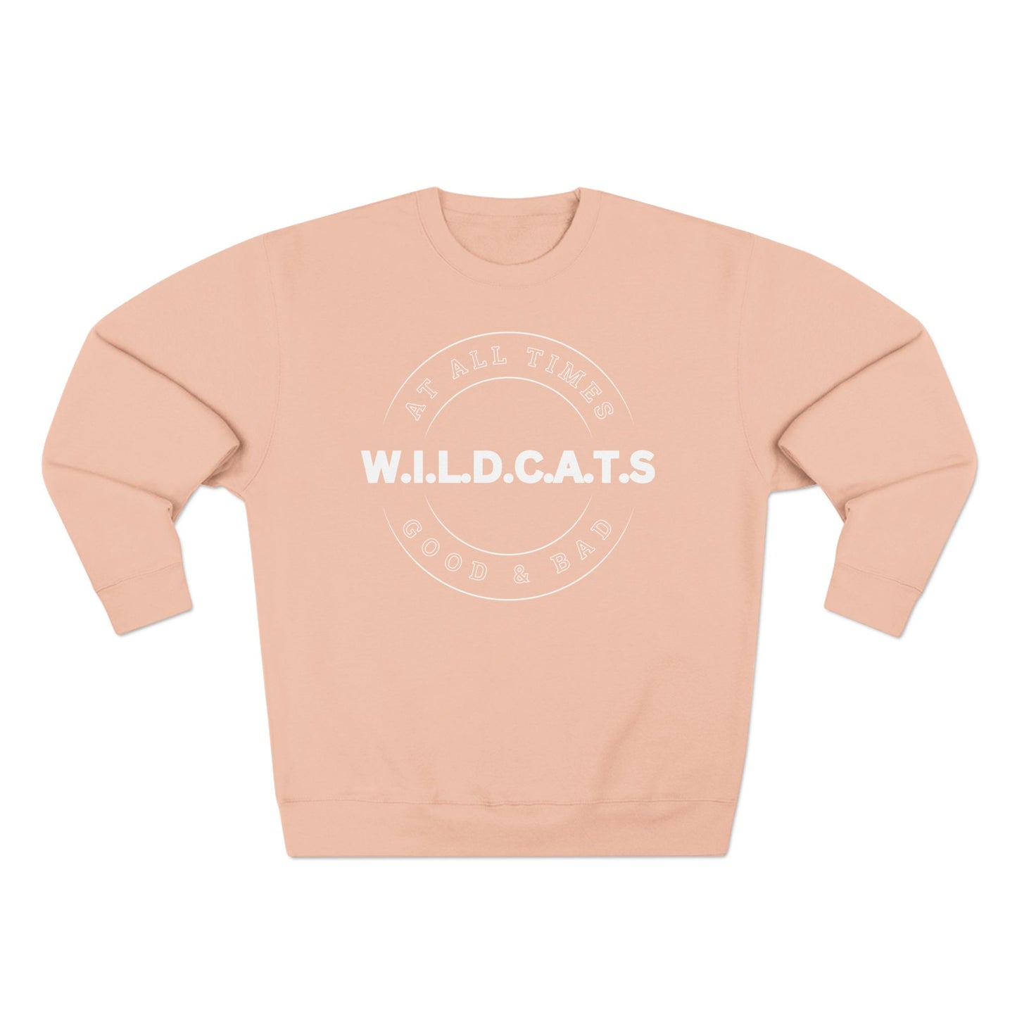 Wildcats Christian White Letters & Picture Crewneck