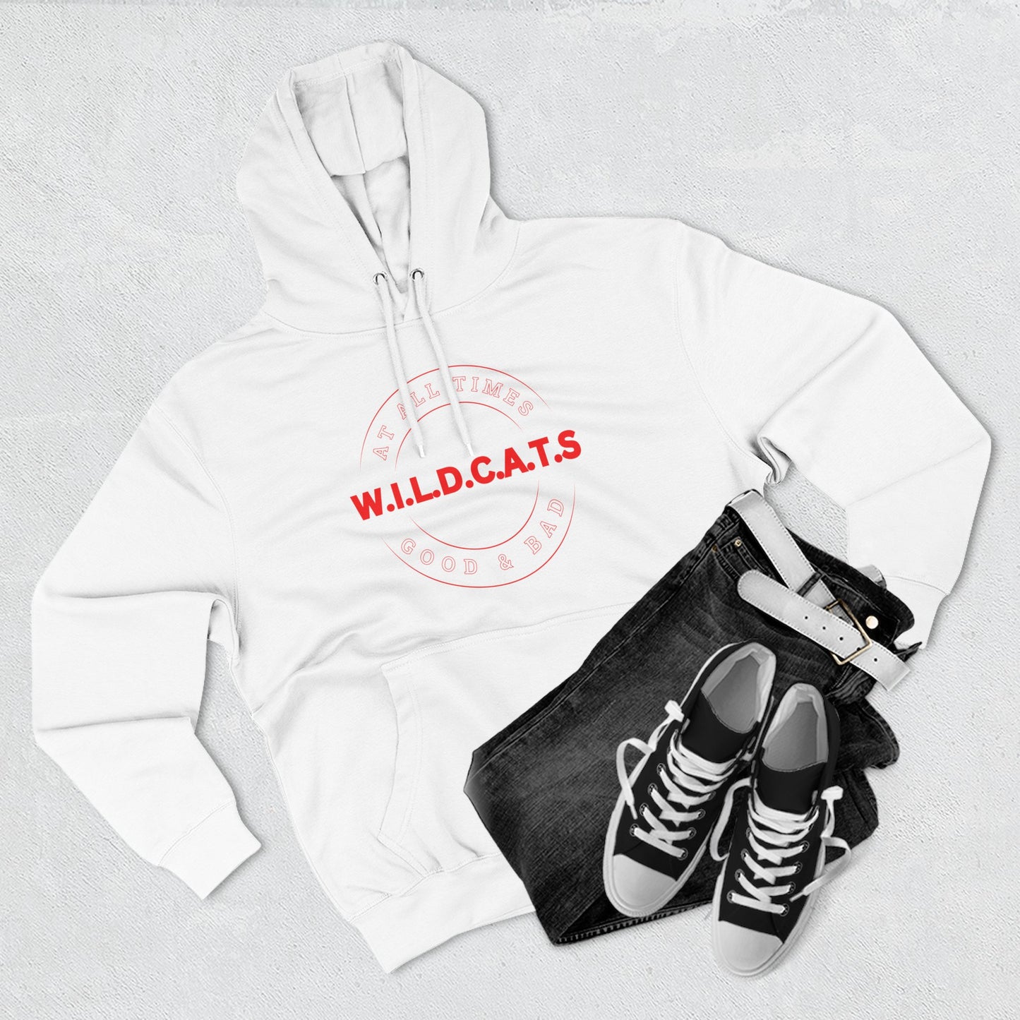 Wildcats Christian Red Letters & Picture Hoodie