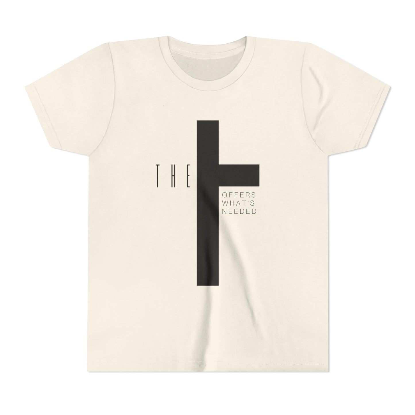 Youth T-Town Christian Black Letters & Cross