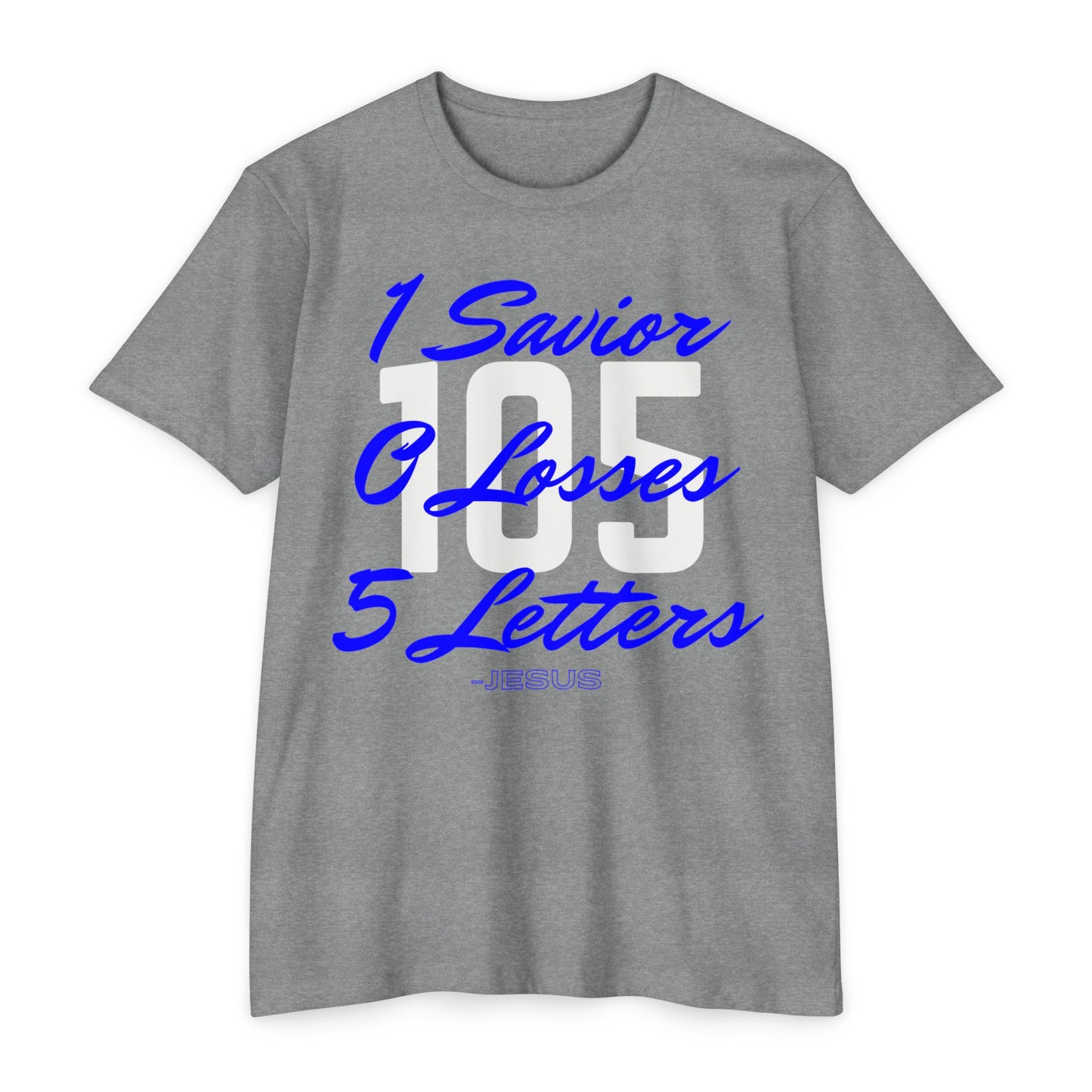 Adult 105 Christian Blue and White Letters Blended