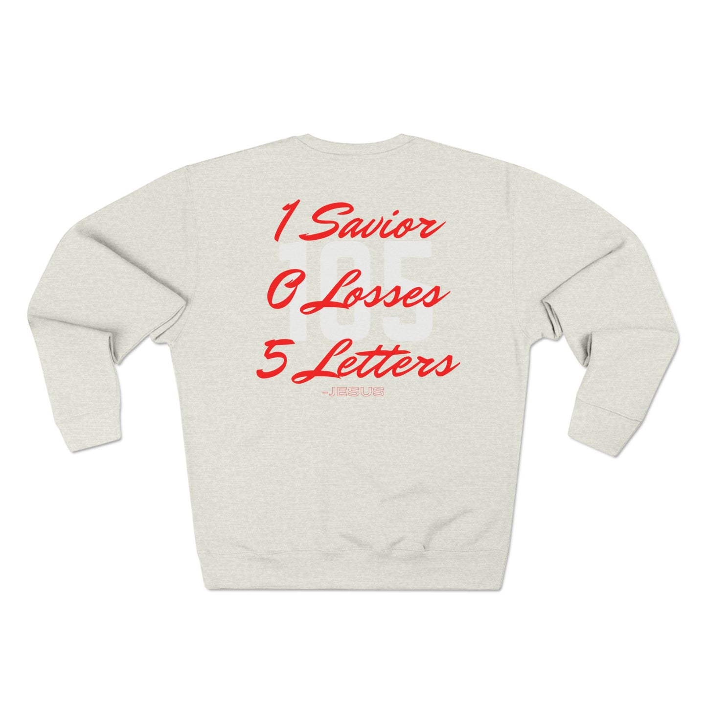 Adult 105 Christian Red and White Letters Crewneck