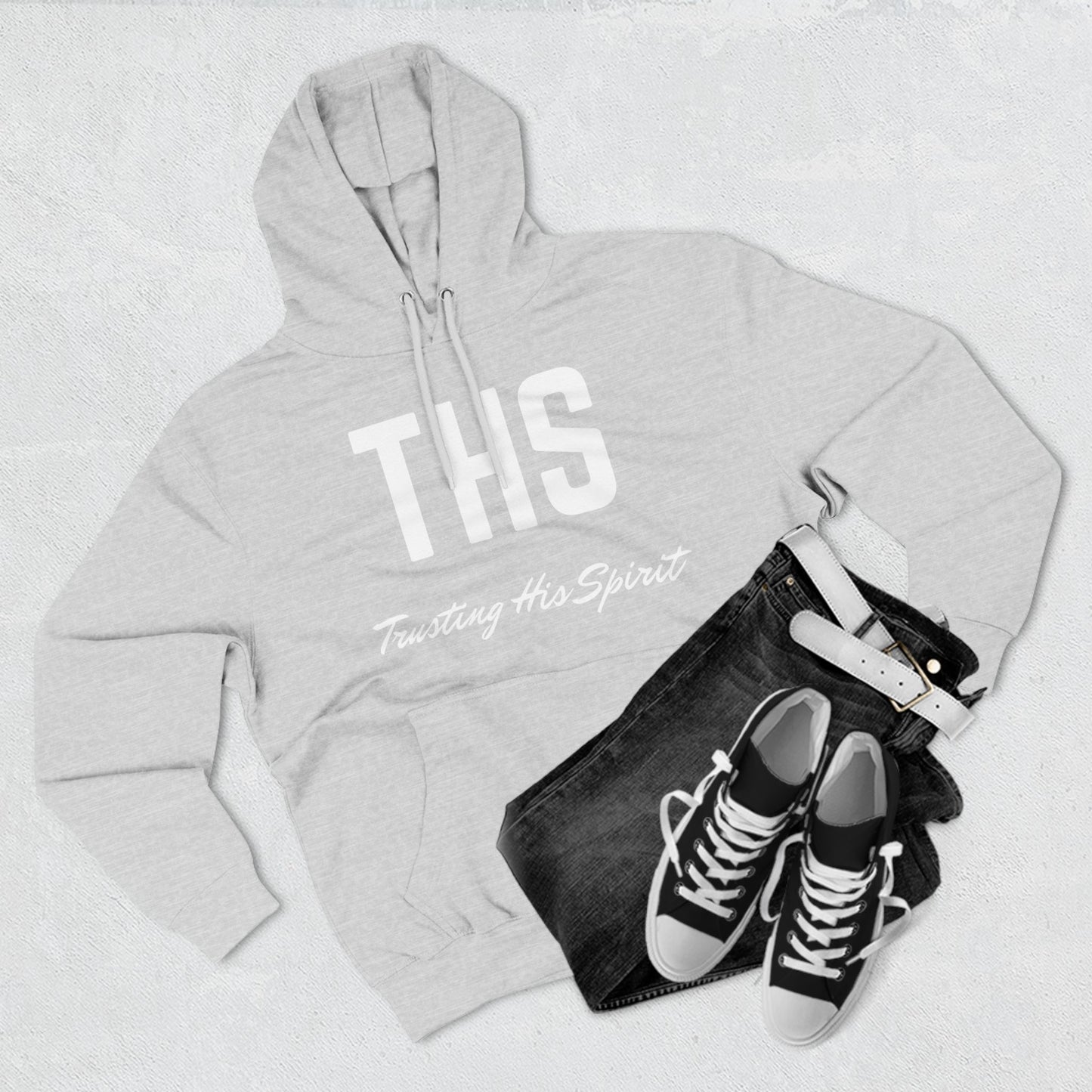 Adult THS Christian White Letters Hoodie
