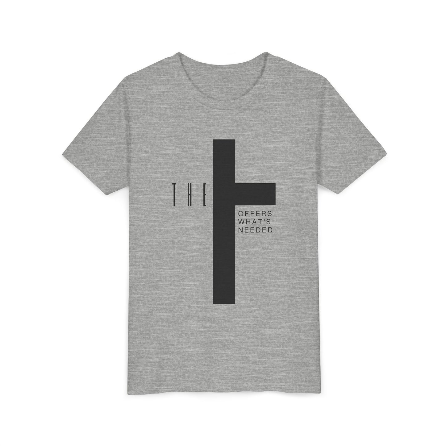Youth T-Town Christian Black Letters & Cross