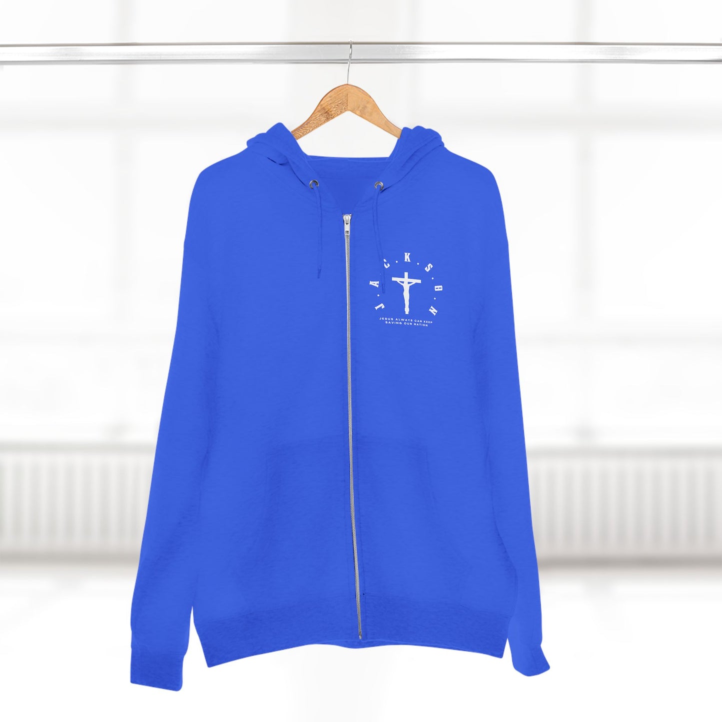Jackson White Hoodie Zipper