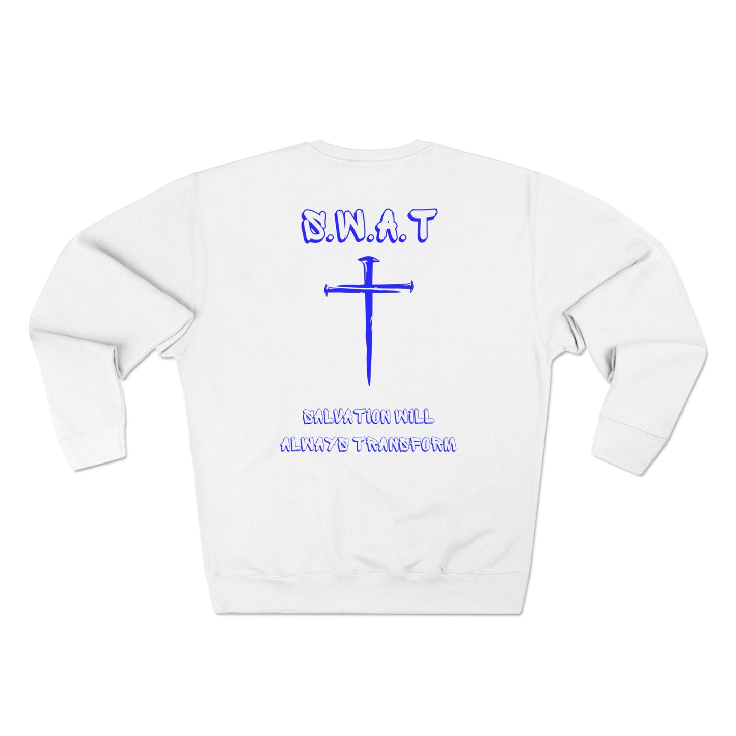 Swat Christian Blue Words Crewneck