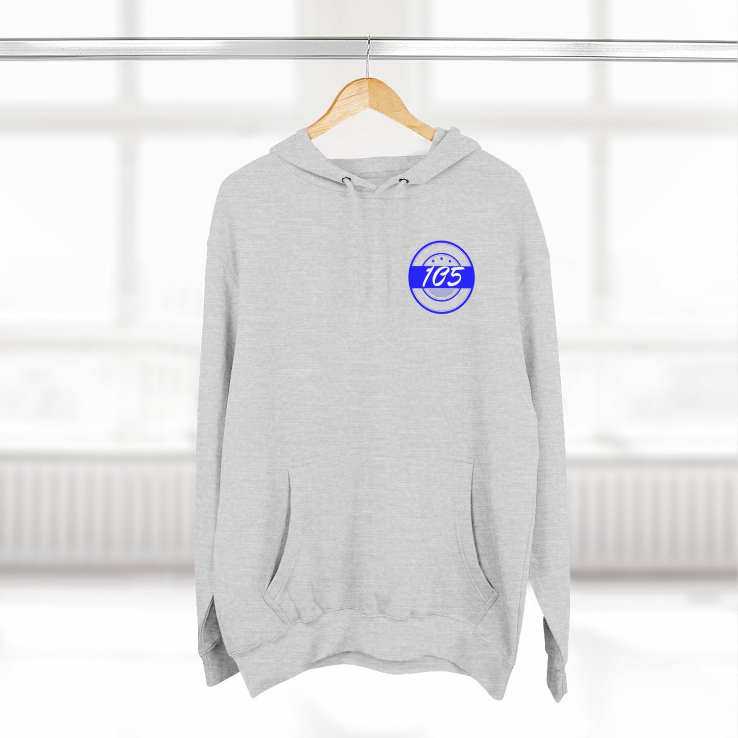 Adult 105 Christian Blue and White Letters Hoodie