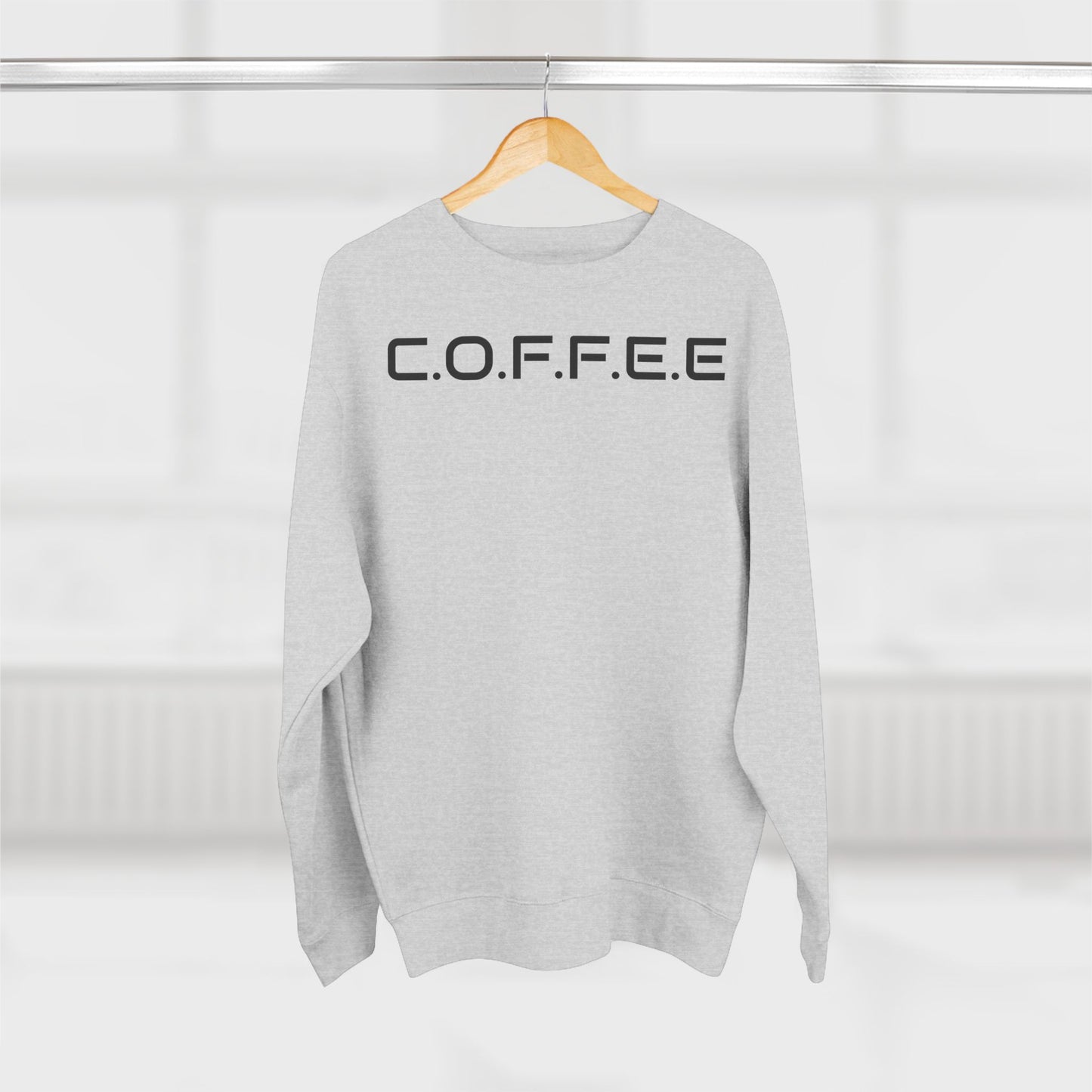 Adult Coffee Christian Black Words Only Crewneck