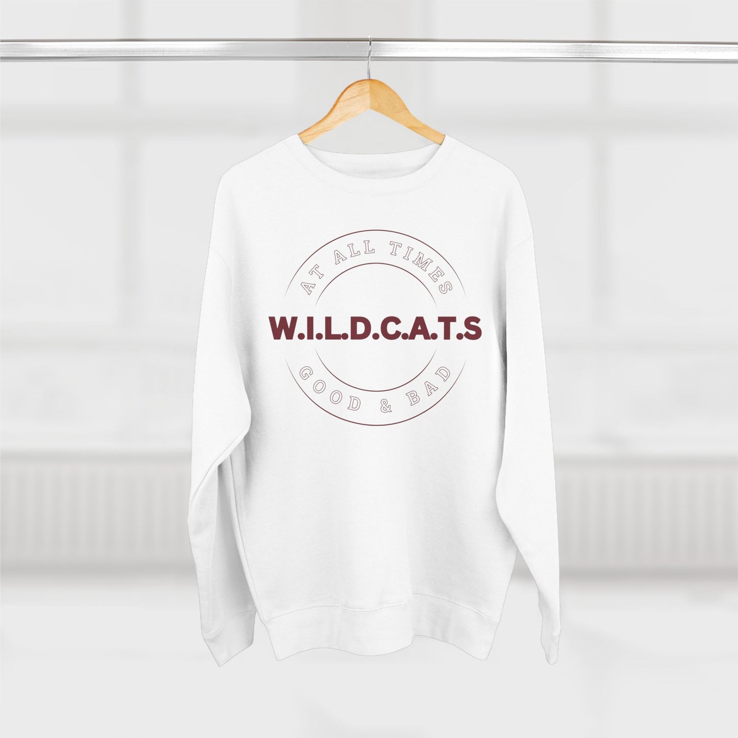 Wildcats Christian Marron Letters & Picture Crewneck