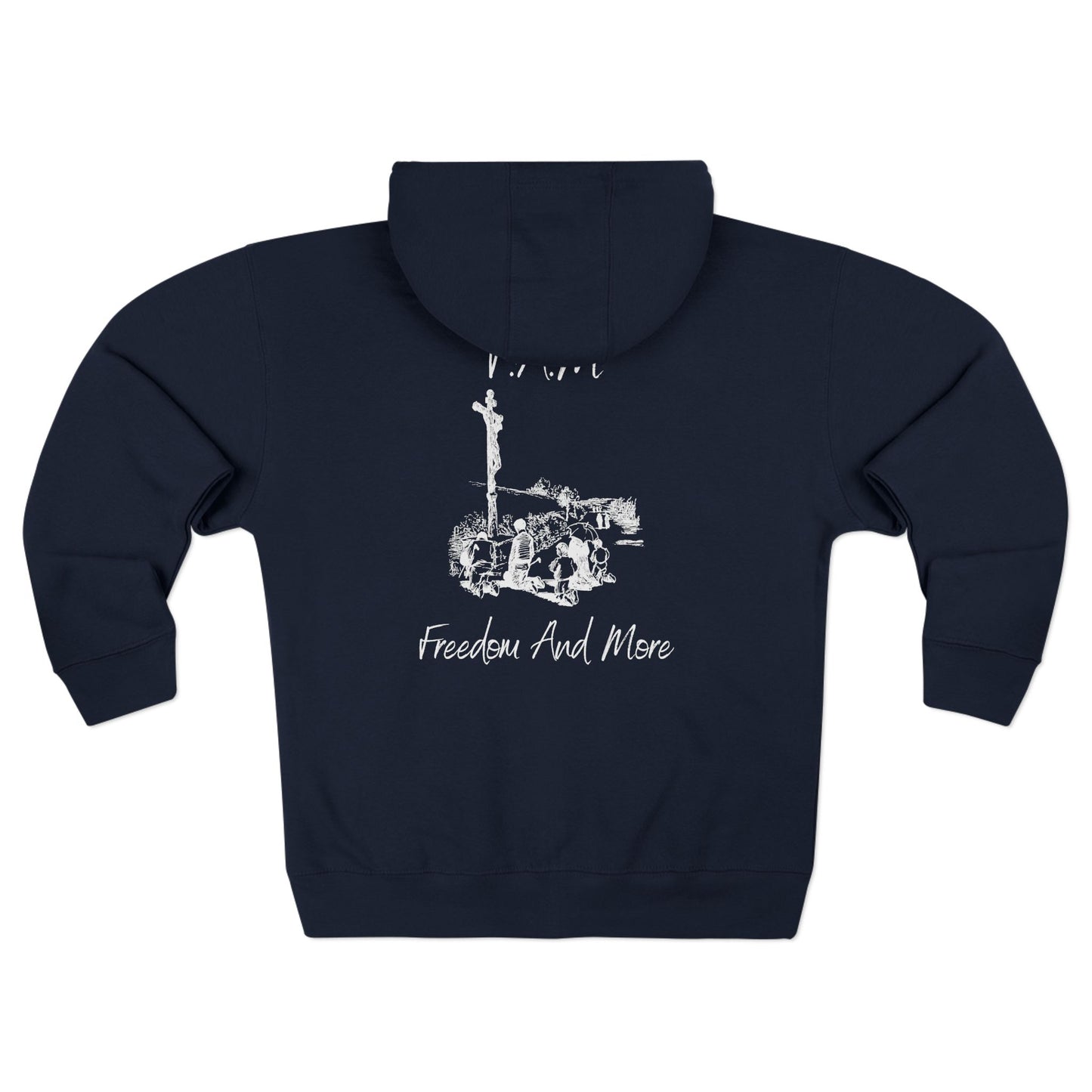 Fam Hoodie White Words Zipper