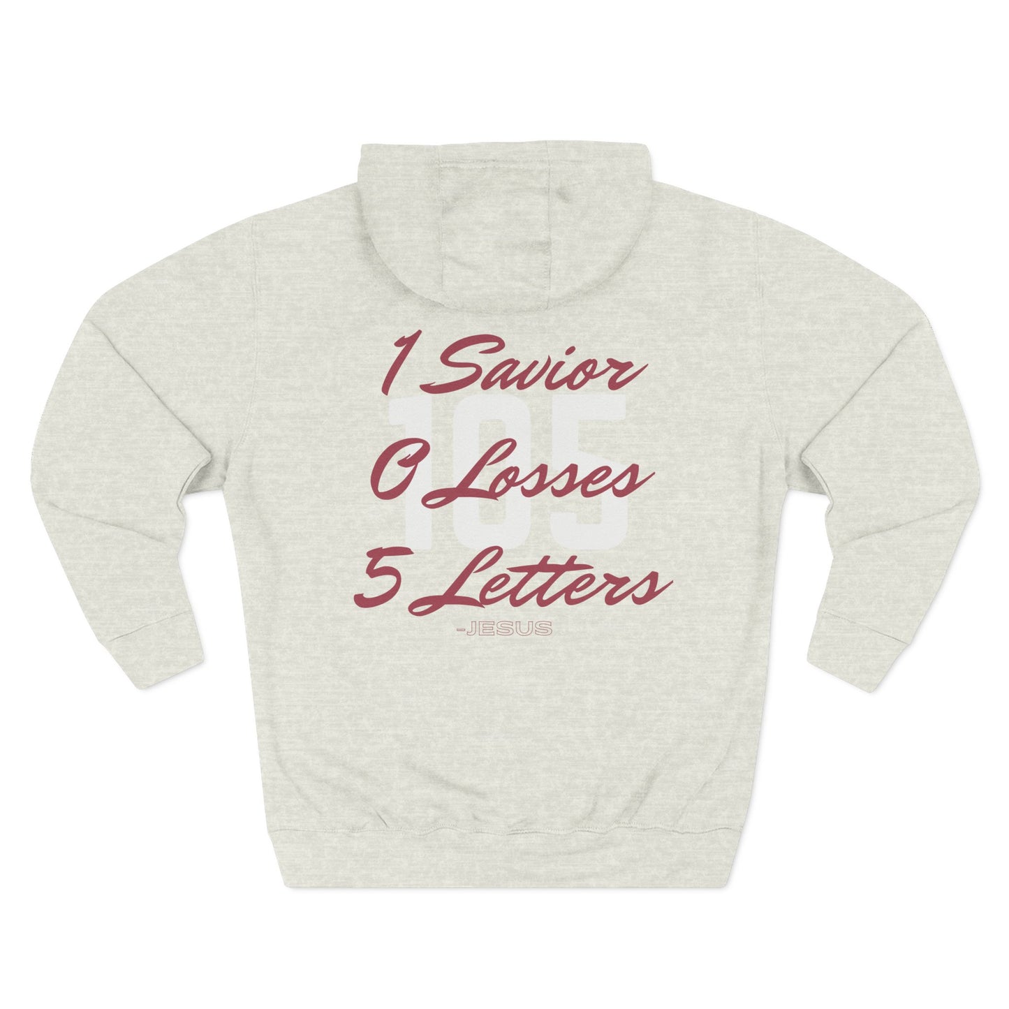 Adult 105 Christian Marron and White Letters Hoodie