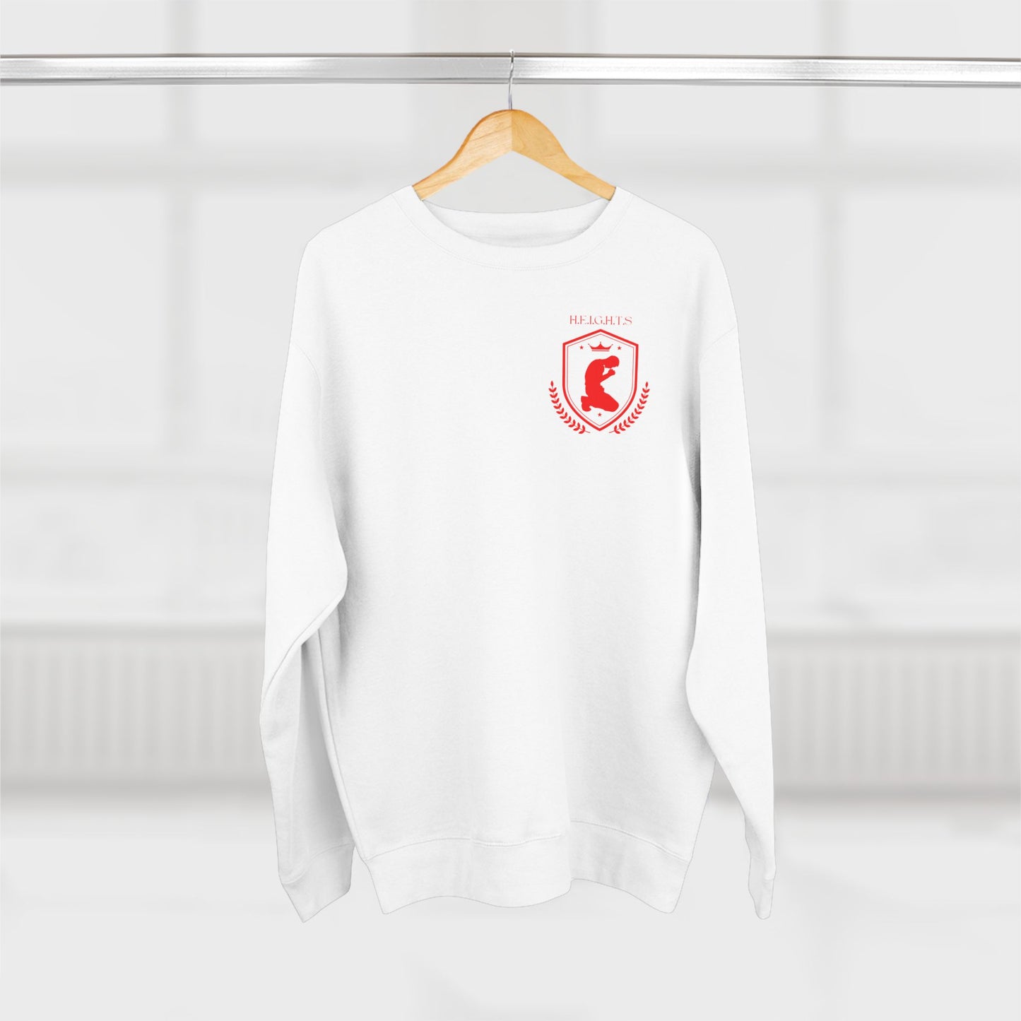 Heights Christian Red Letters & Image Crewneck
