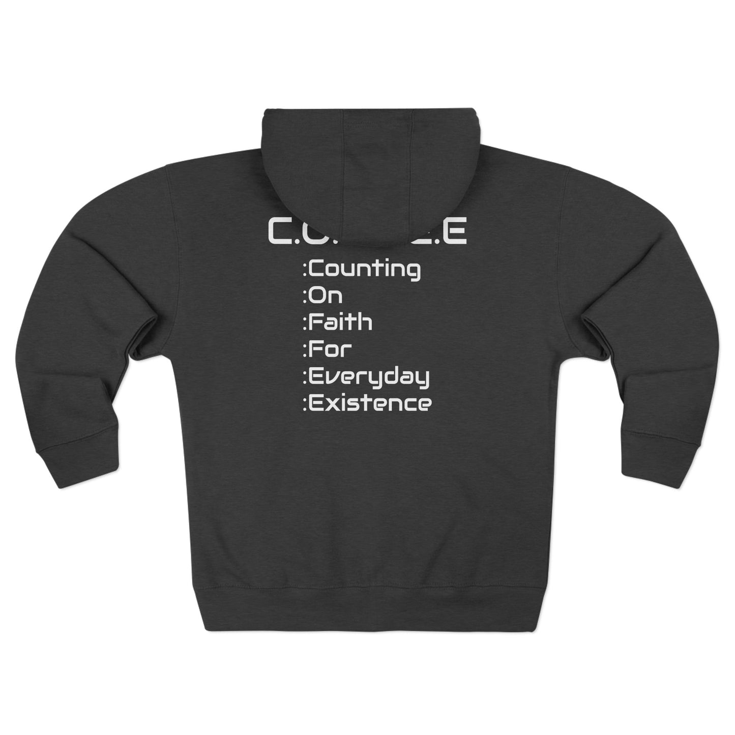 Adult Coffee Christian White Words Only Hoodie Zipper