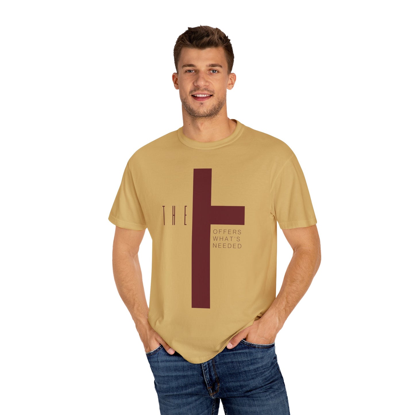 Adult T-Town Christian Marron Letters & Cross