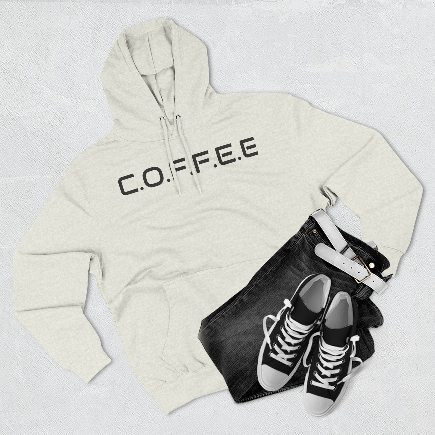 Adult Coffee Christian Black Words Only Hoodie