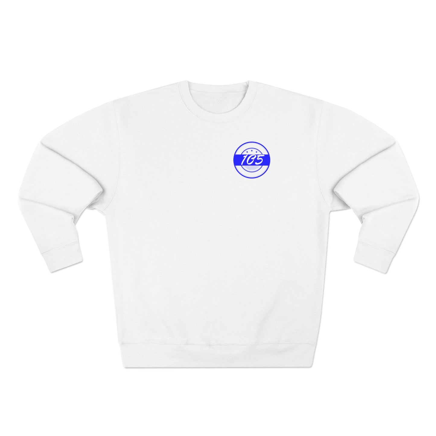 Adult 105 Christian Blue and White Letters Crewneck