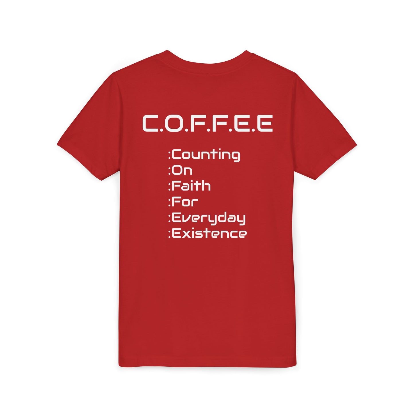 Youth Adult Coffee Christian White Words Only