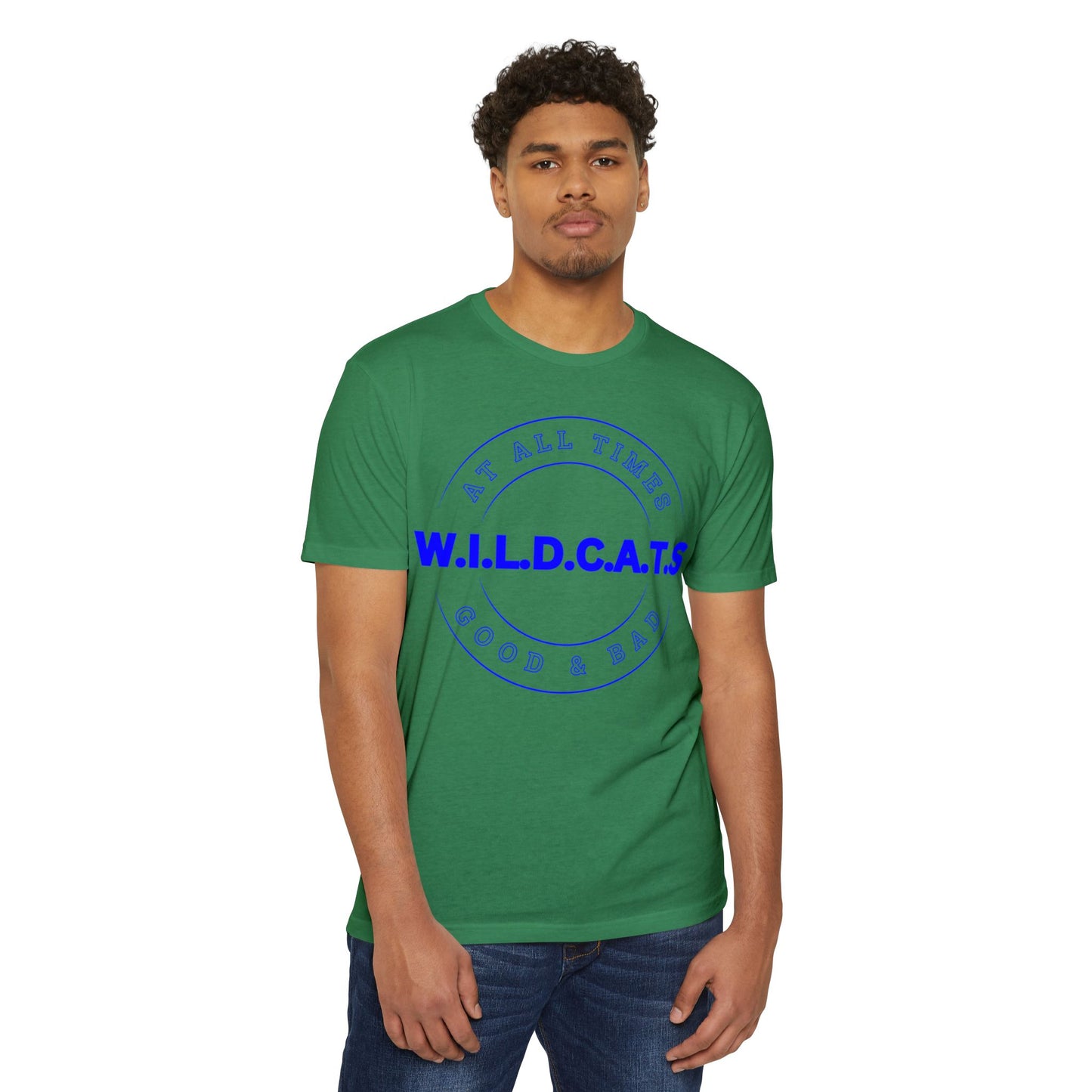 Wildcats Christian Blue Letters & Picture