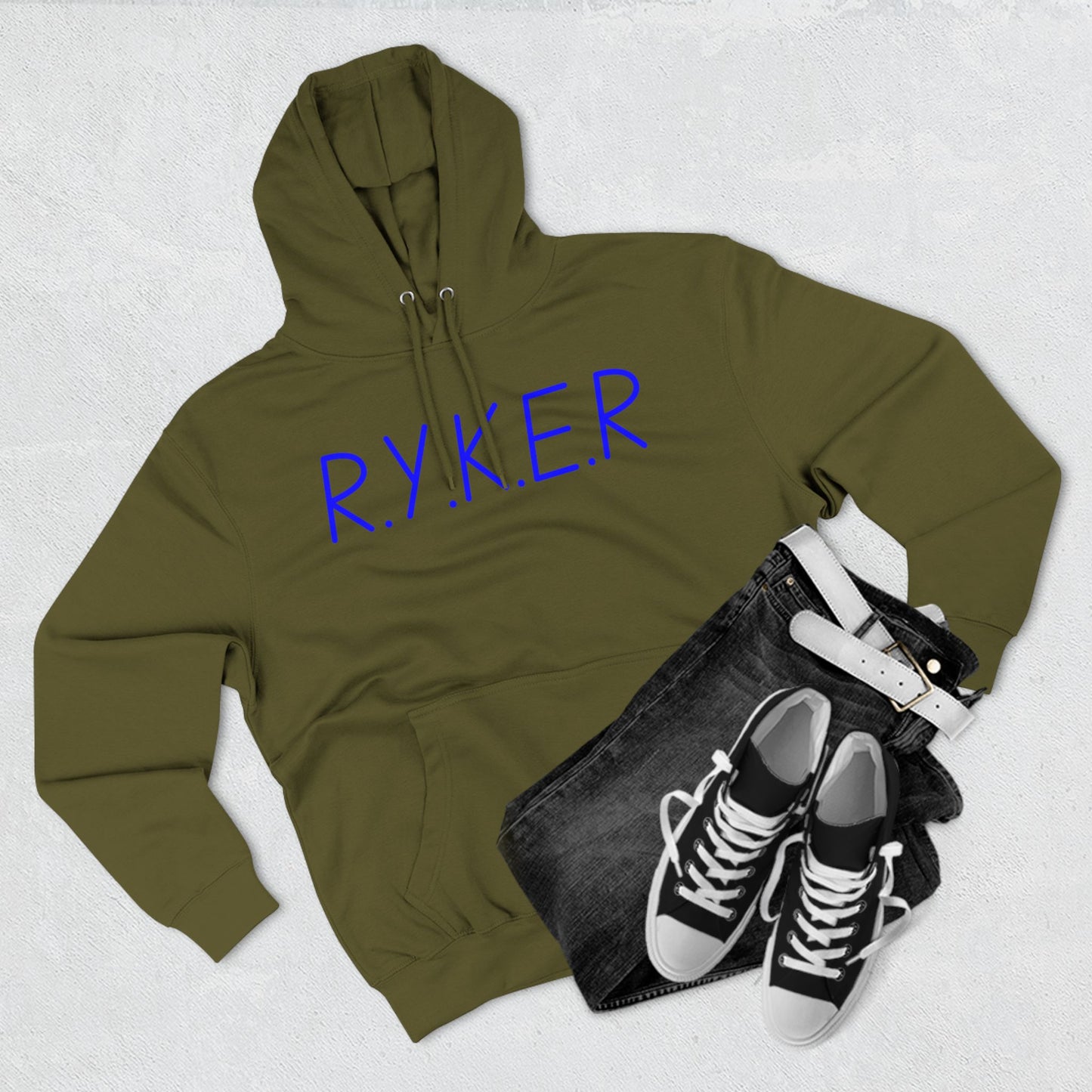 RYKER Christian Blue Letters Hoodie