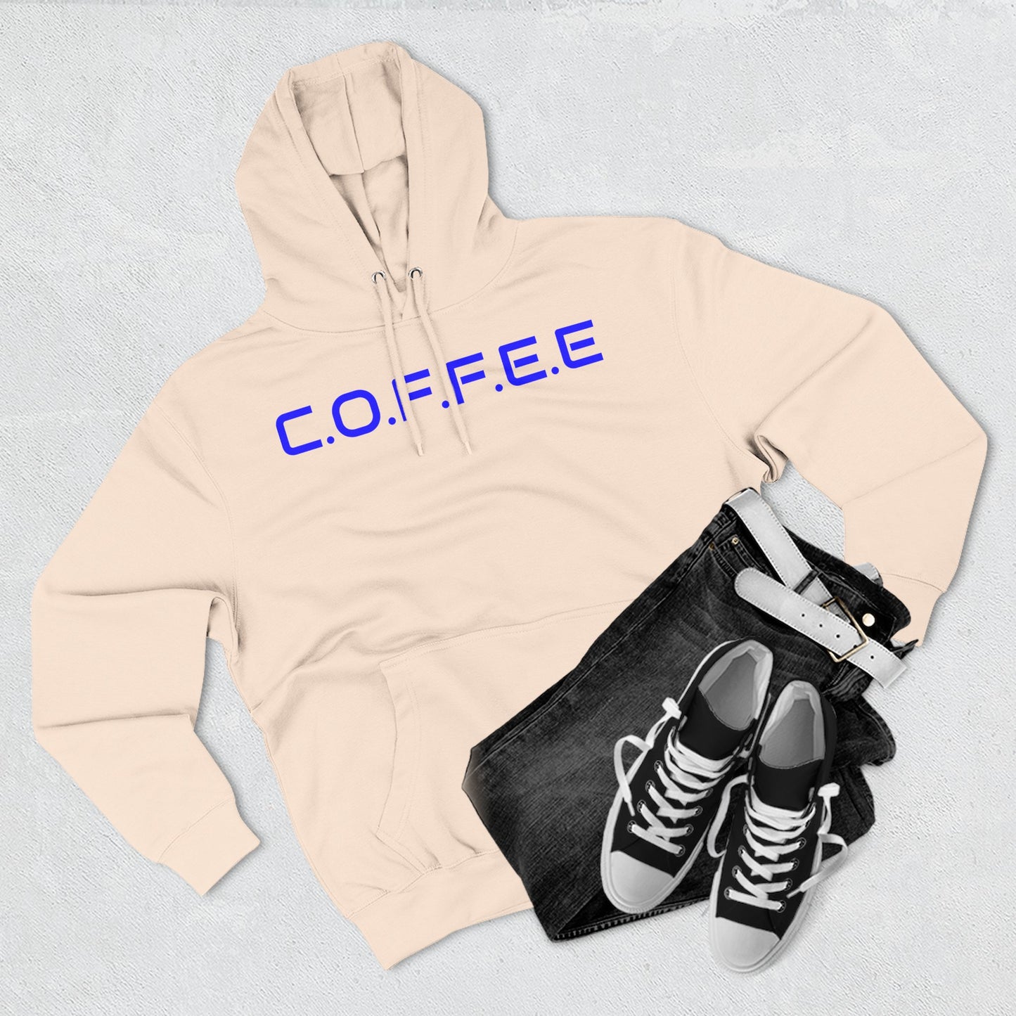 Adult Coffee Christian Blue Words Only Hoodie