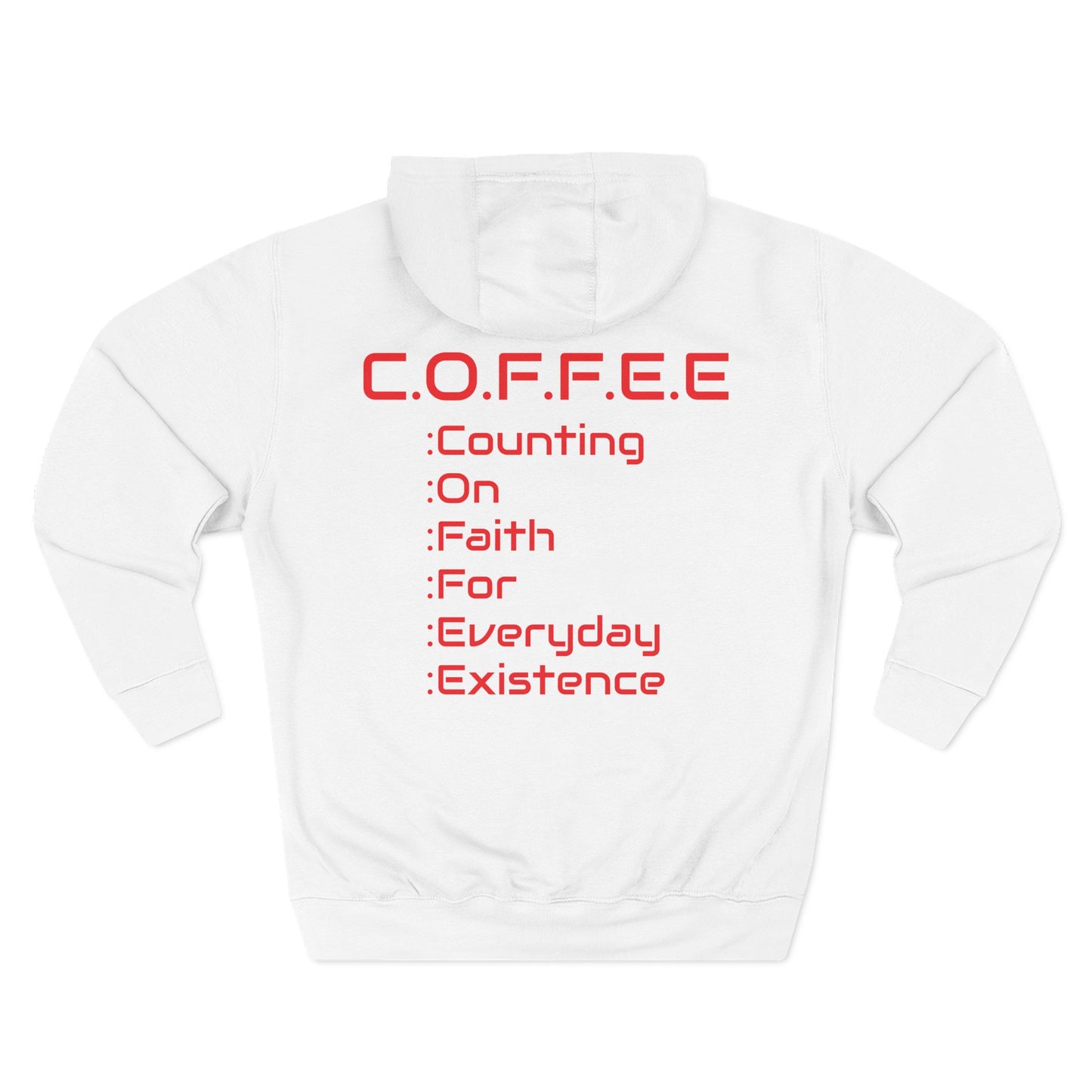 Adult Coffee Christian Red Words Only Hoodie