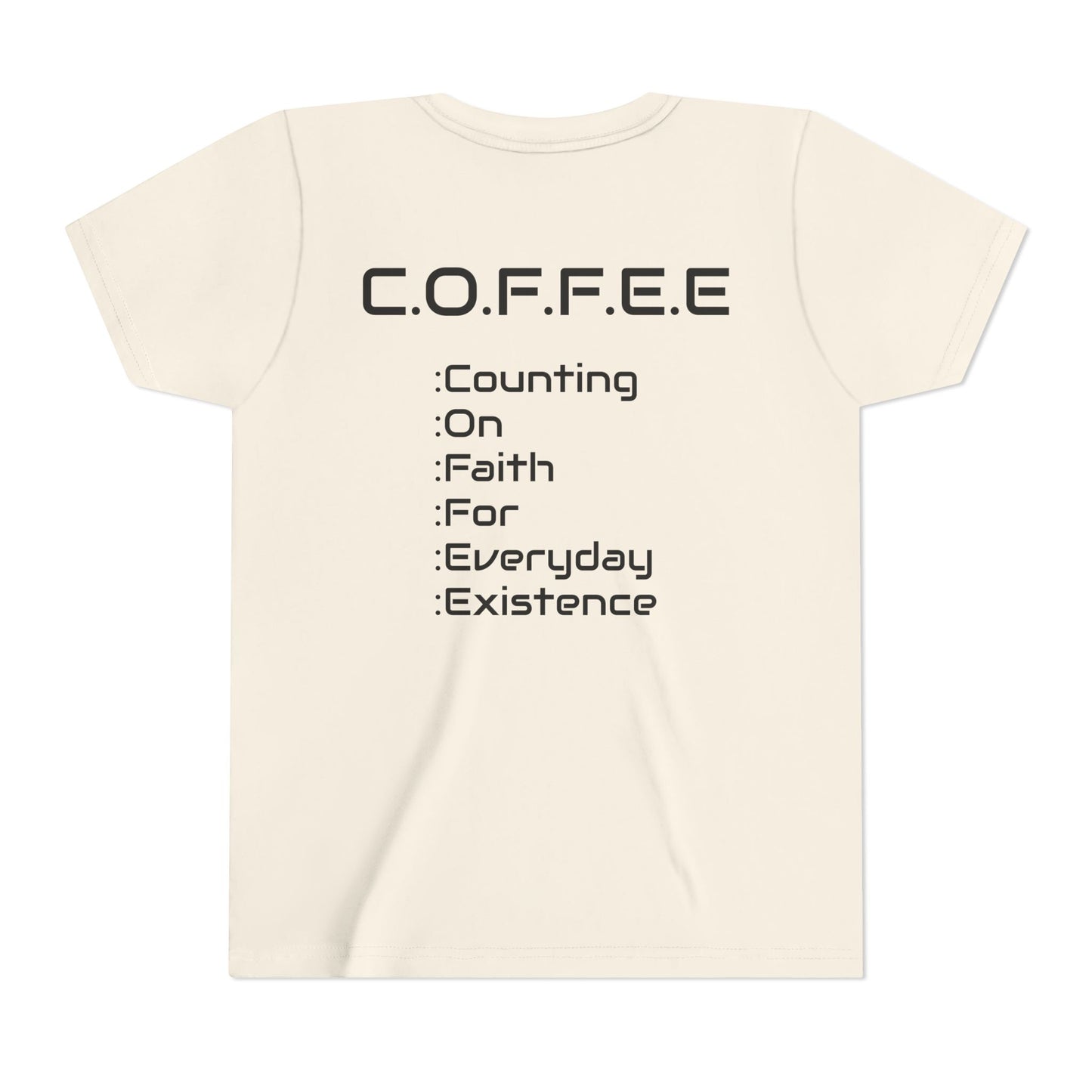 Youth Adult Coffee Christian Black Words Only