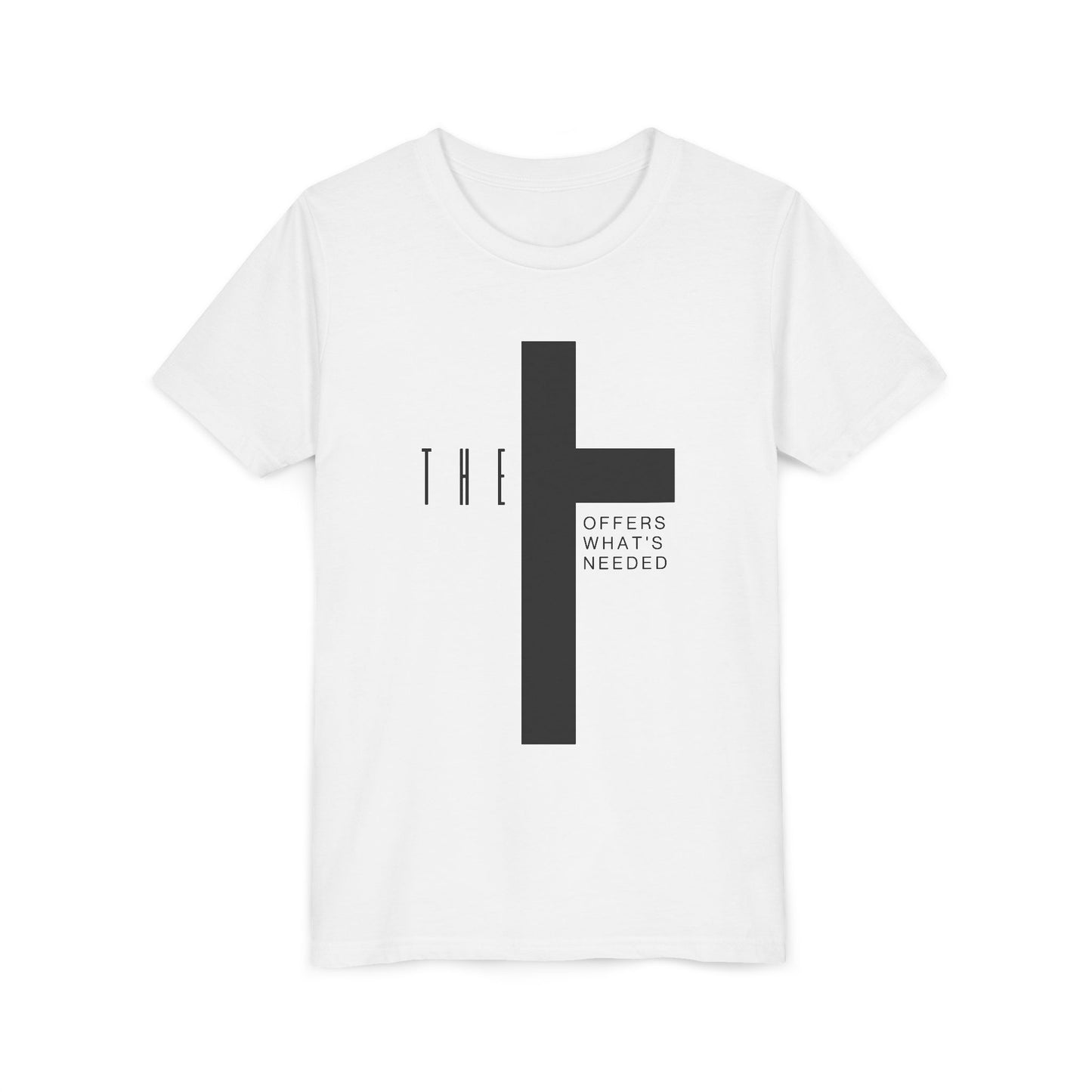 Youth T-Town Christian Black Letters & Cross