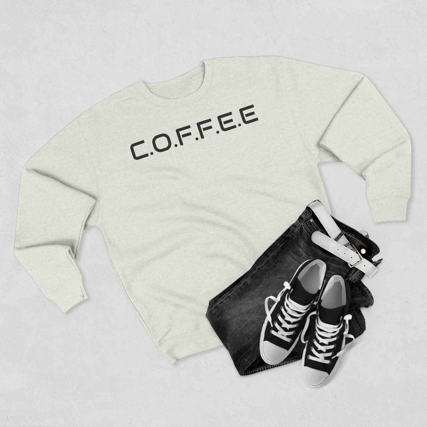 Adult Coffee Christian Black Words Only Crewneck