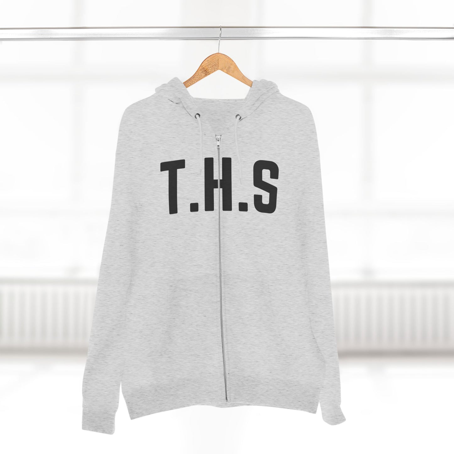 Adult T.H.S Trusting His Spirit Specialty Hoodie Black Letters Zipper