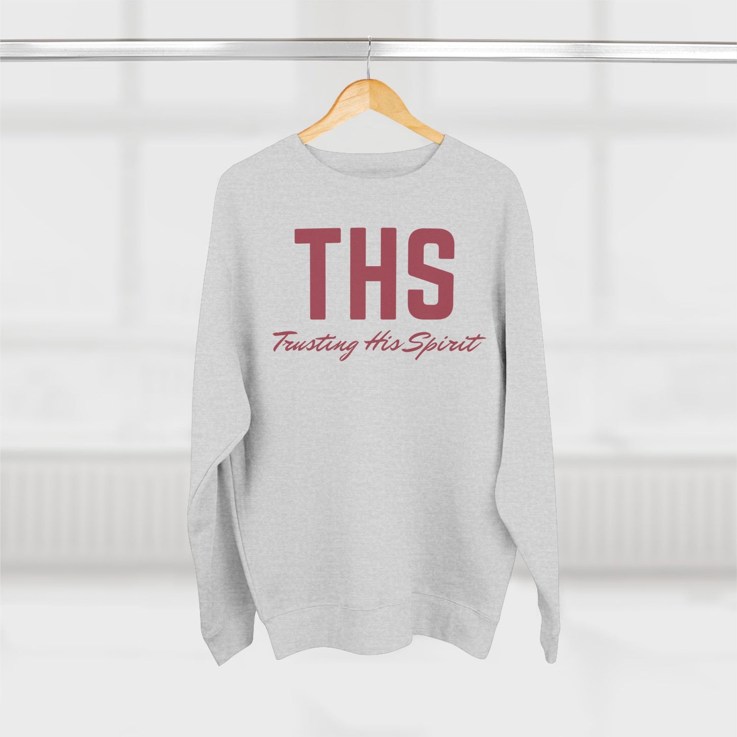Adult THS Christian Marron Letters Crewneck