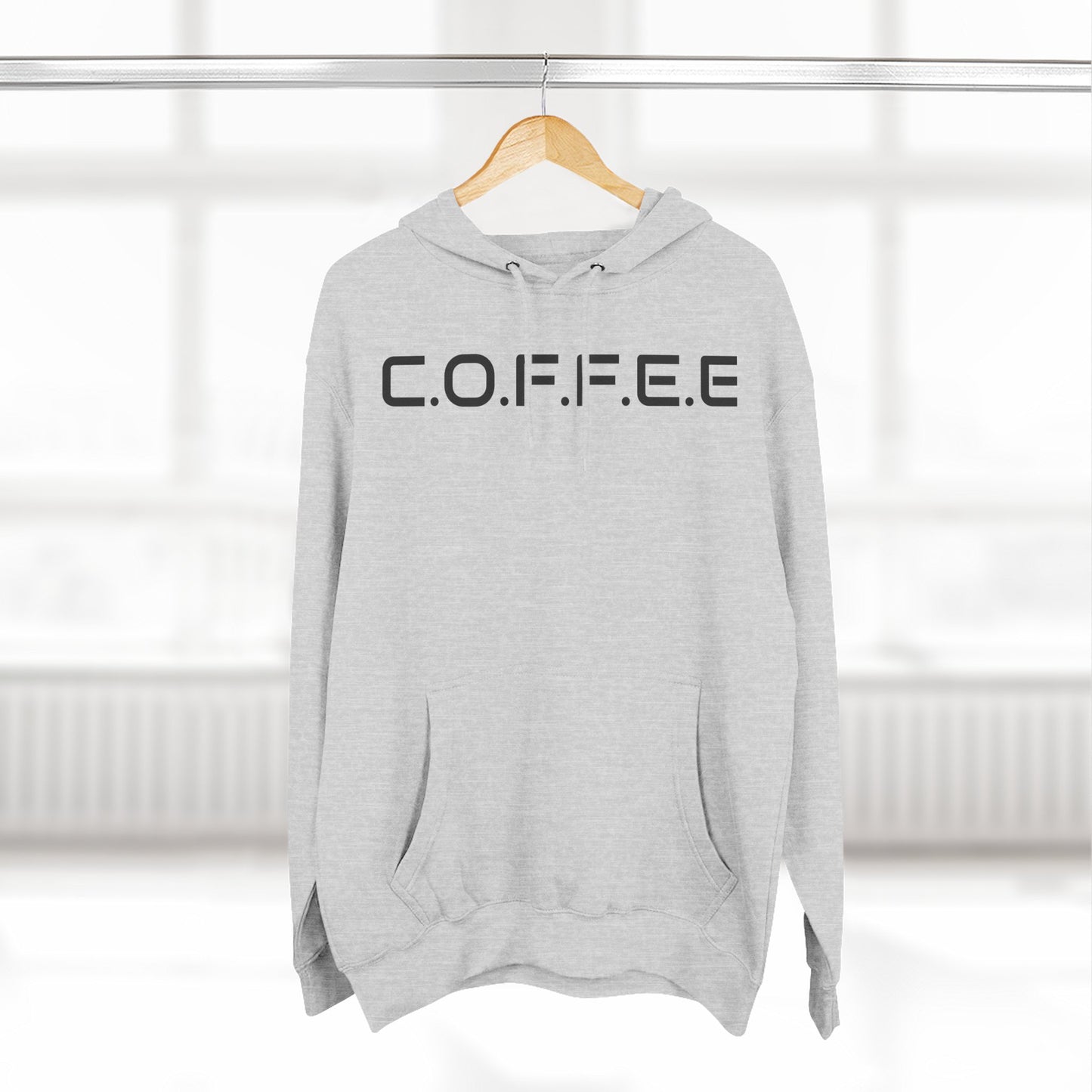 Adult Coffee Christian Black Words Only Hoodie