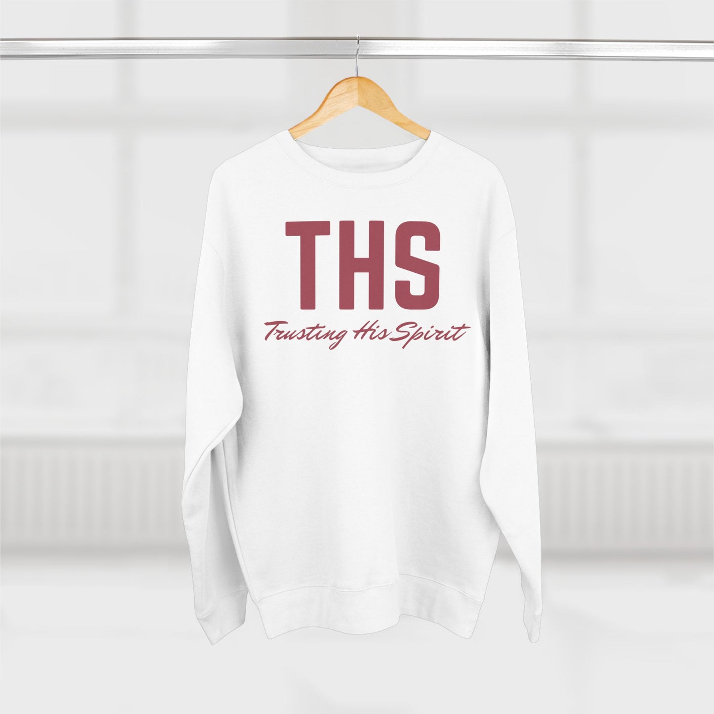 Adult THS Christian Marron Letters Crewneck