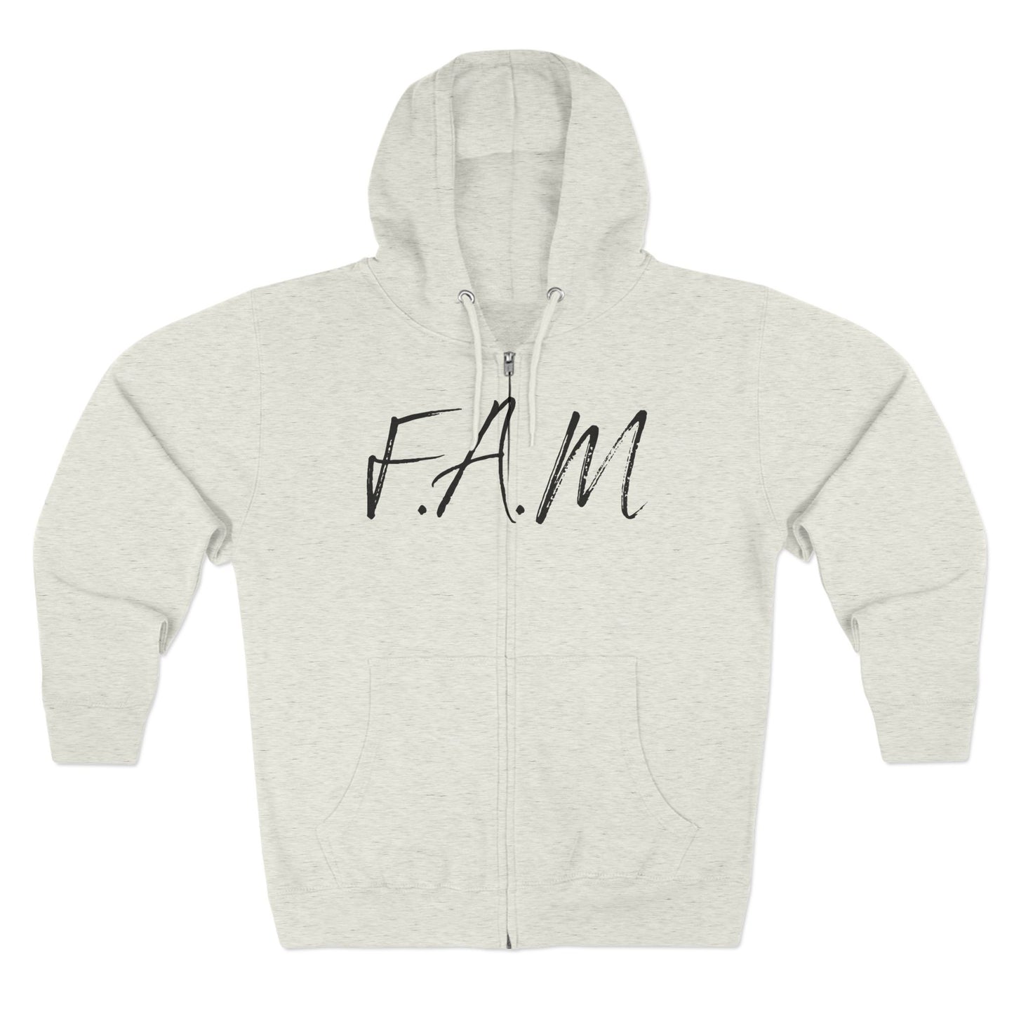 Fam Hoodie Black Words Zipper