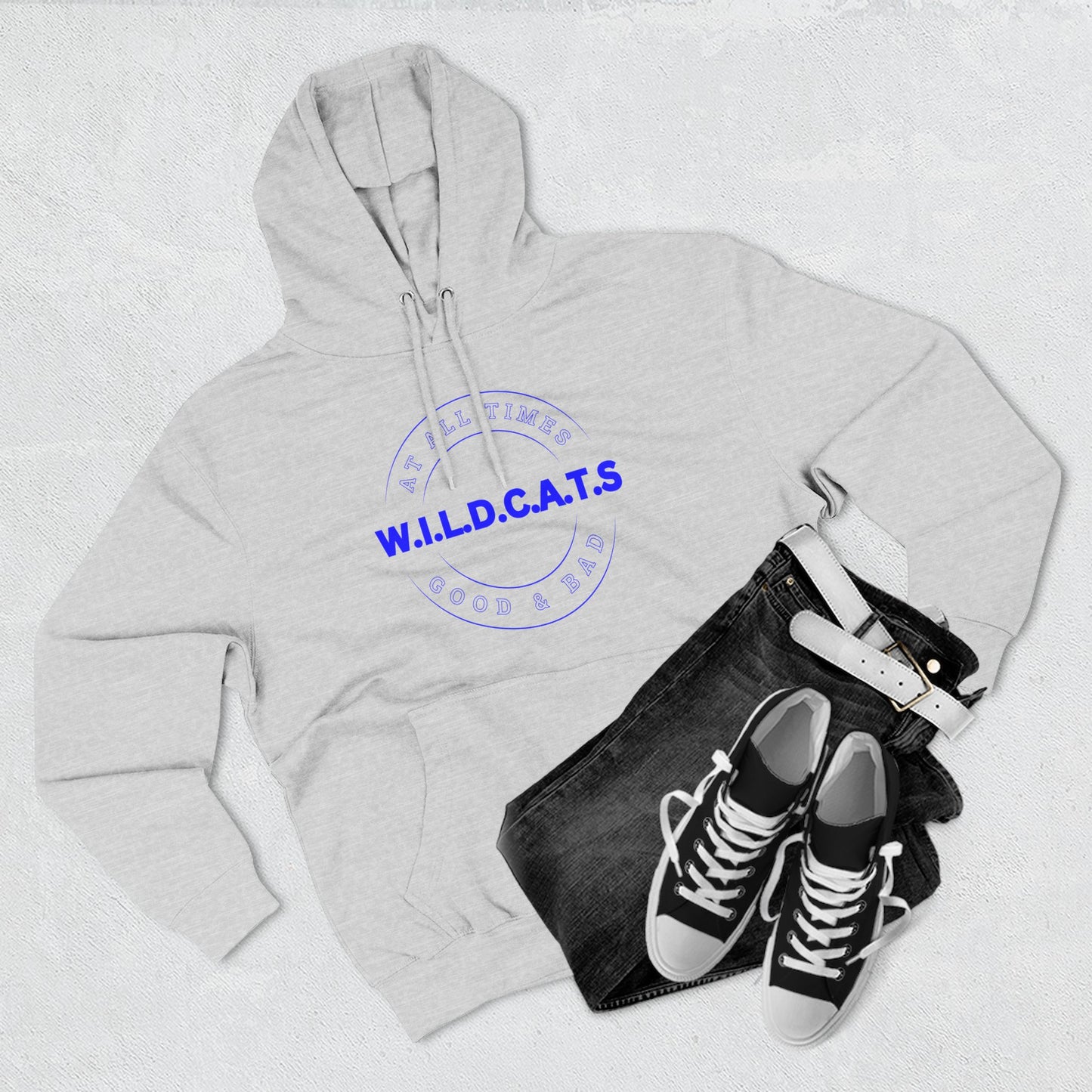 Wildcats Christian Blue Letters & Picture Hoodie